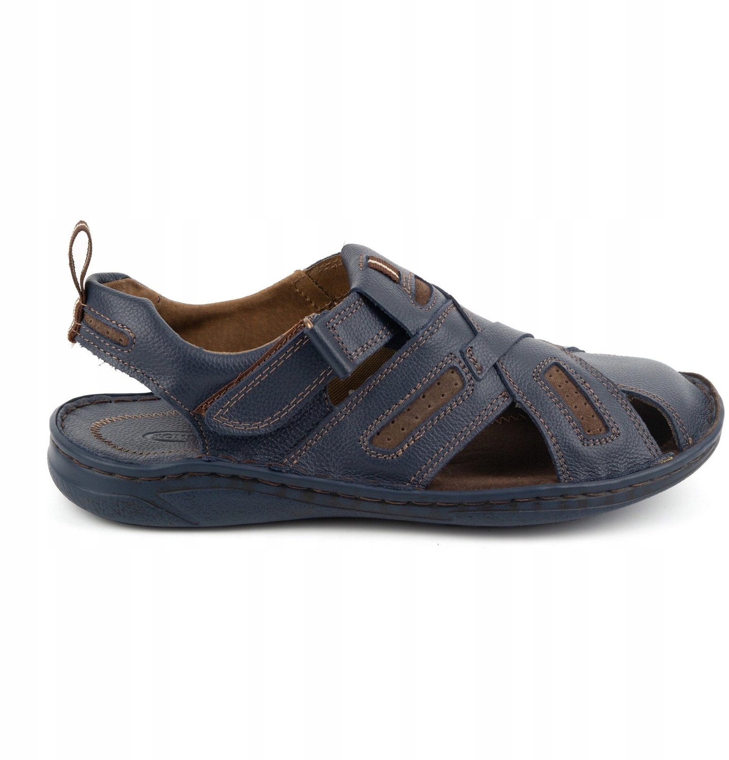 Herensandalen Leer met Klittenband Komodo 523K Blauw