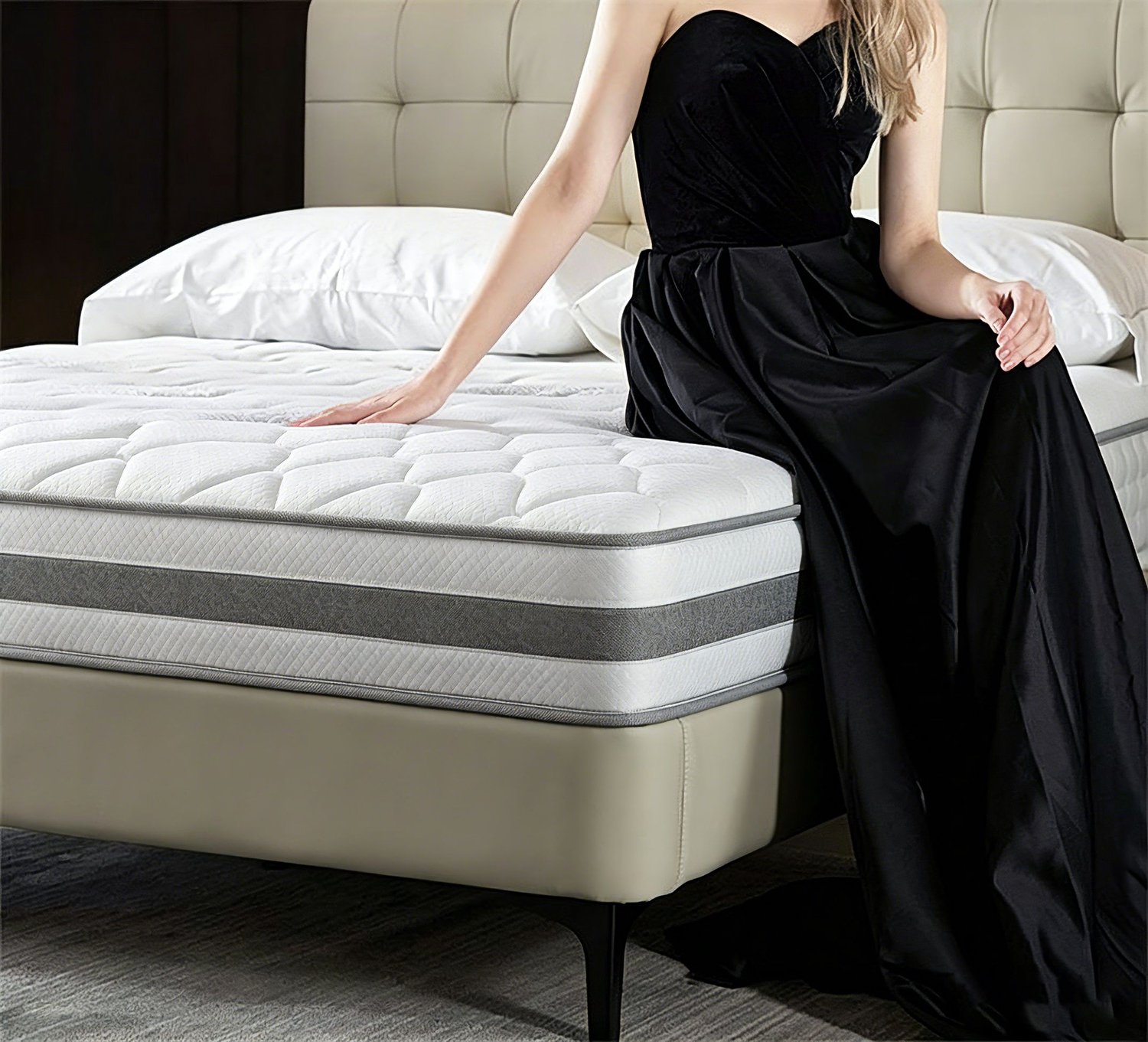 Pocketveringmatras 140x200 cm - 7 zones - ca. 25 cm - OEKO-TEX