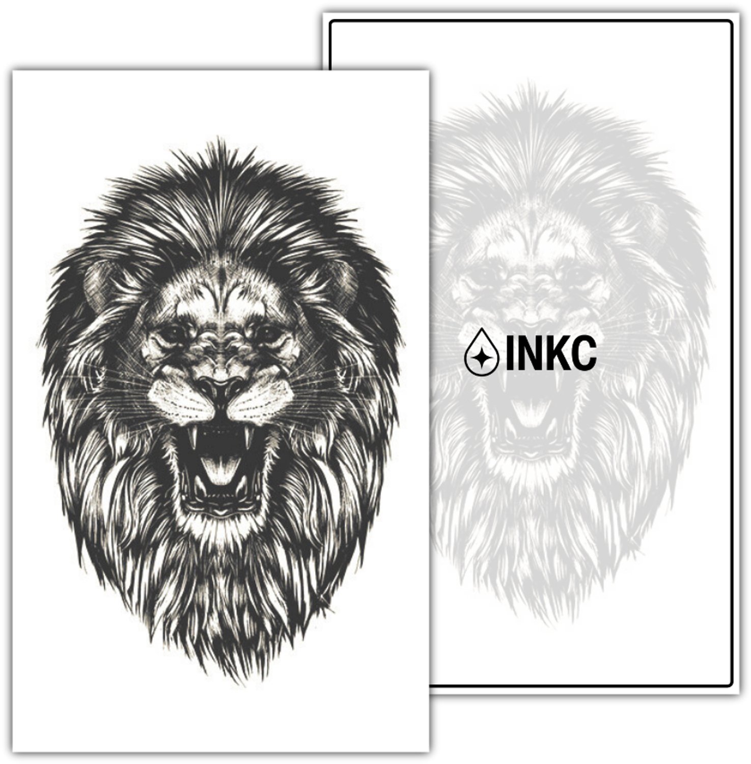 INKC - Tijdelijke Tattoo - Realistische Leeuw - Nep Tattoo - Plak Tattoos - Blijft tot 2 weken - 11 x 18cm