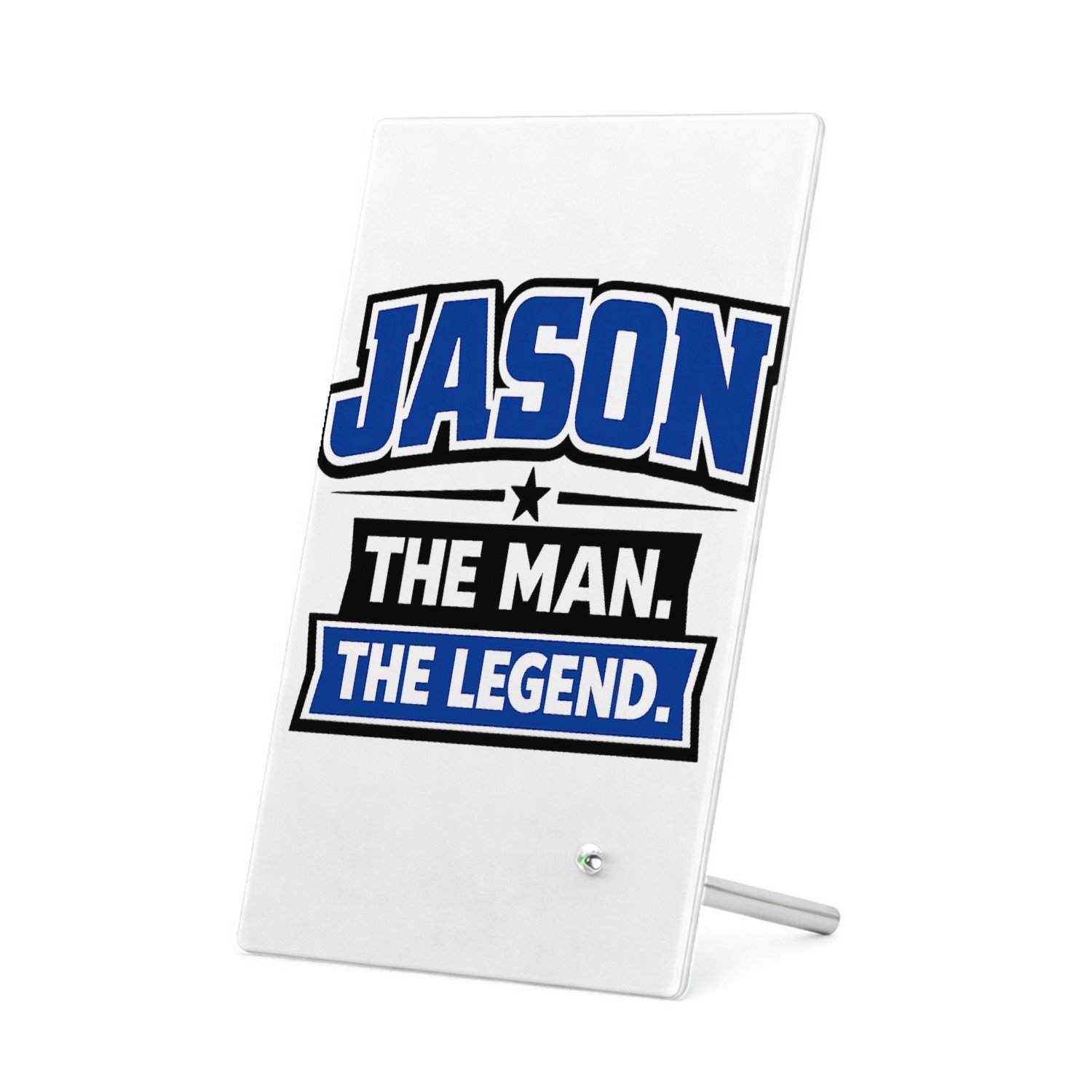 Mr Cadeautjes Glasframe 11 x 16 - design Persoonlijke heldenbadge voor een hobby of rol | cadeau Wit