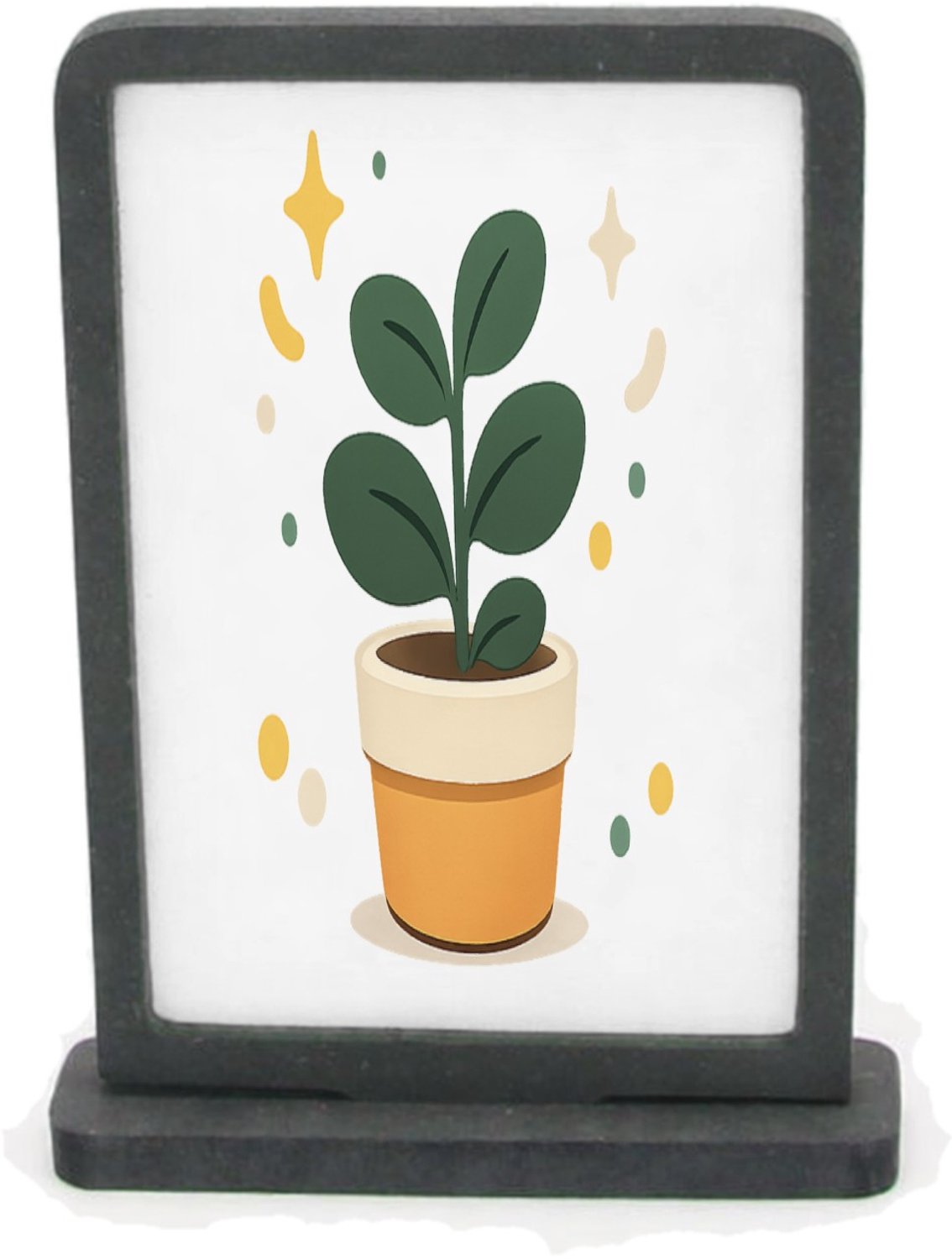 Mr Cadeautjes Houten fotolijst rechthoek met MDF inleg - design Een vrolijke bedankmok met een kleine, centraal geplaatste i | cadeau Wit
