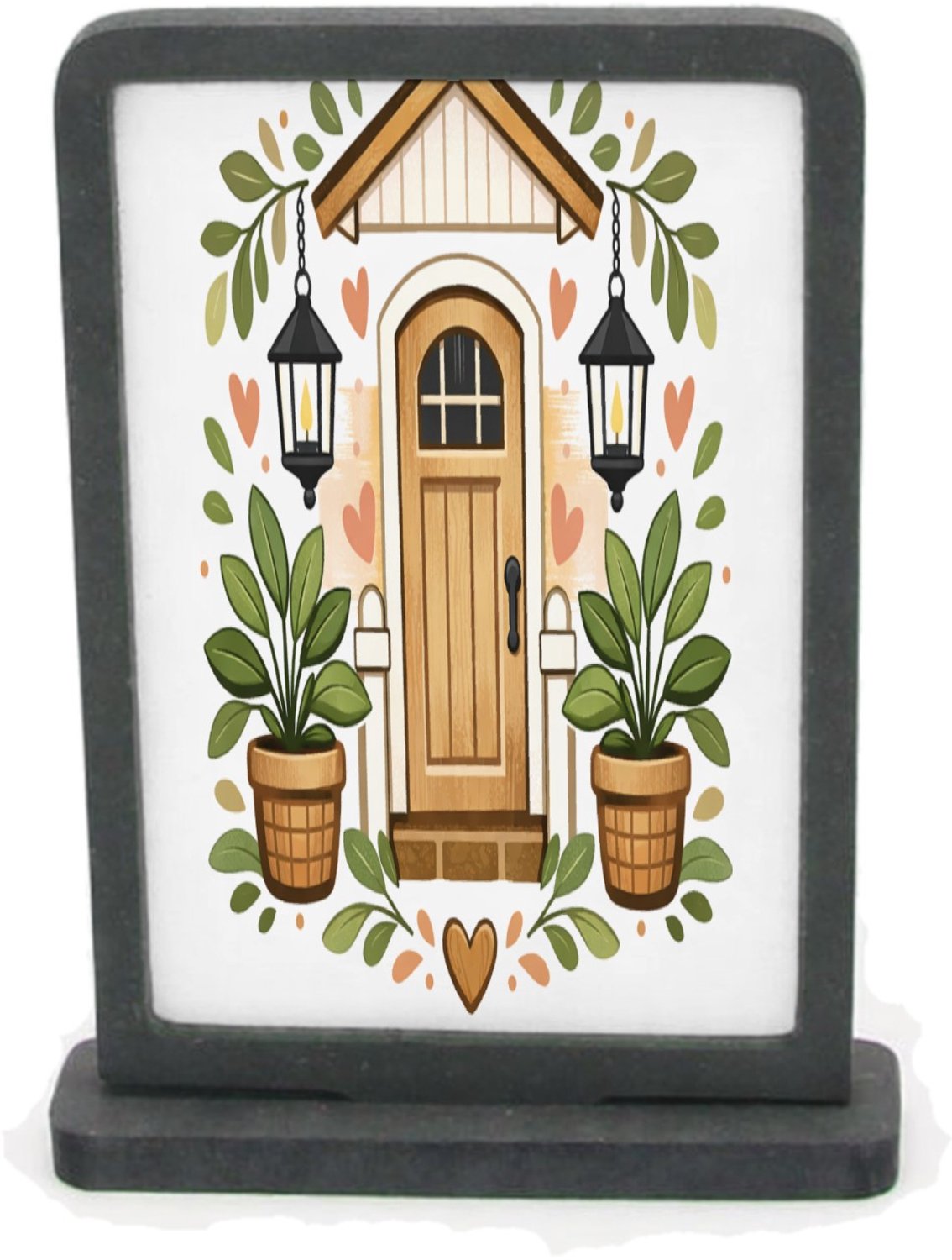Mr Cadeautjes Houten fotolijst rechthoek met MDF inleg - design Familie-entree met speelse botanische omlijsting | cadeau Wit