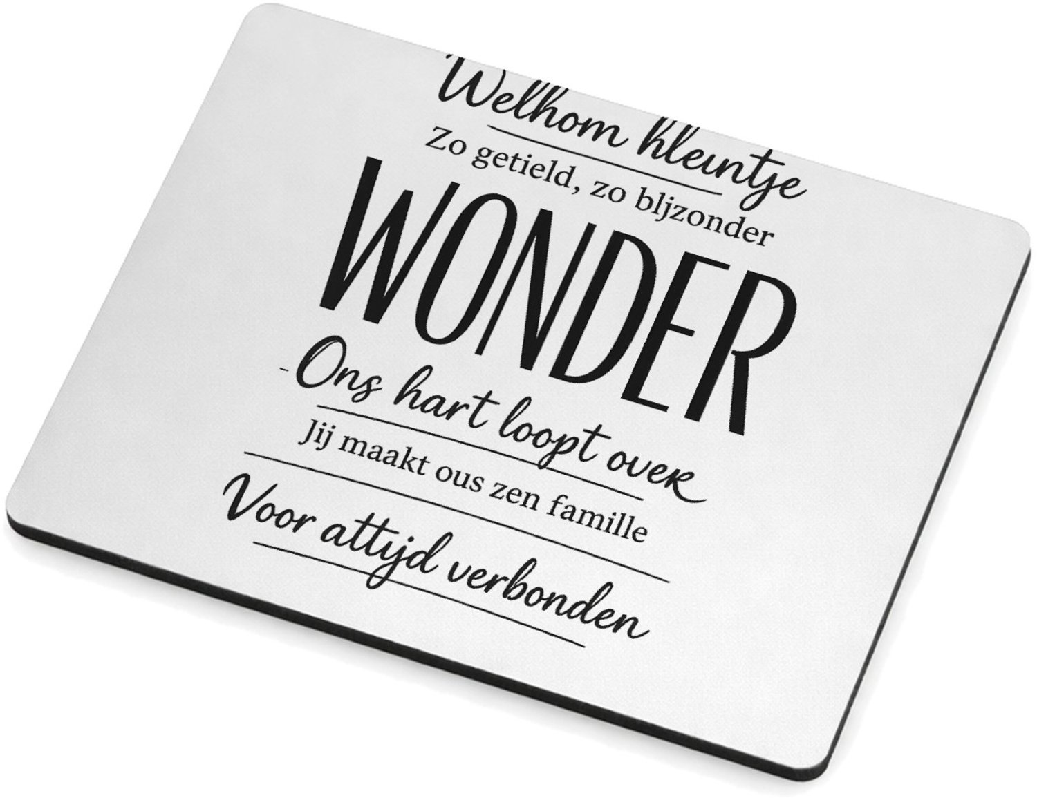 Mr Cadeautjes MDF magnetische fotolijst 9 x 7 - design Een warme familieboodschap met één krachtwoord als visuele b | cadeau Wit