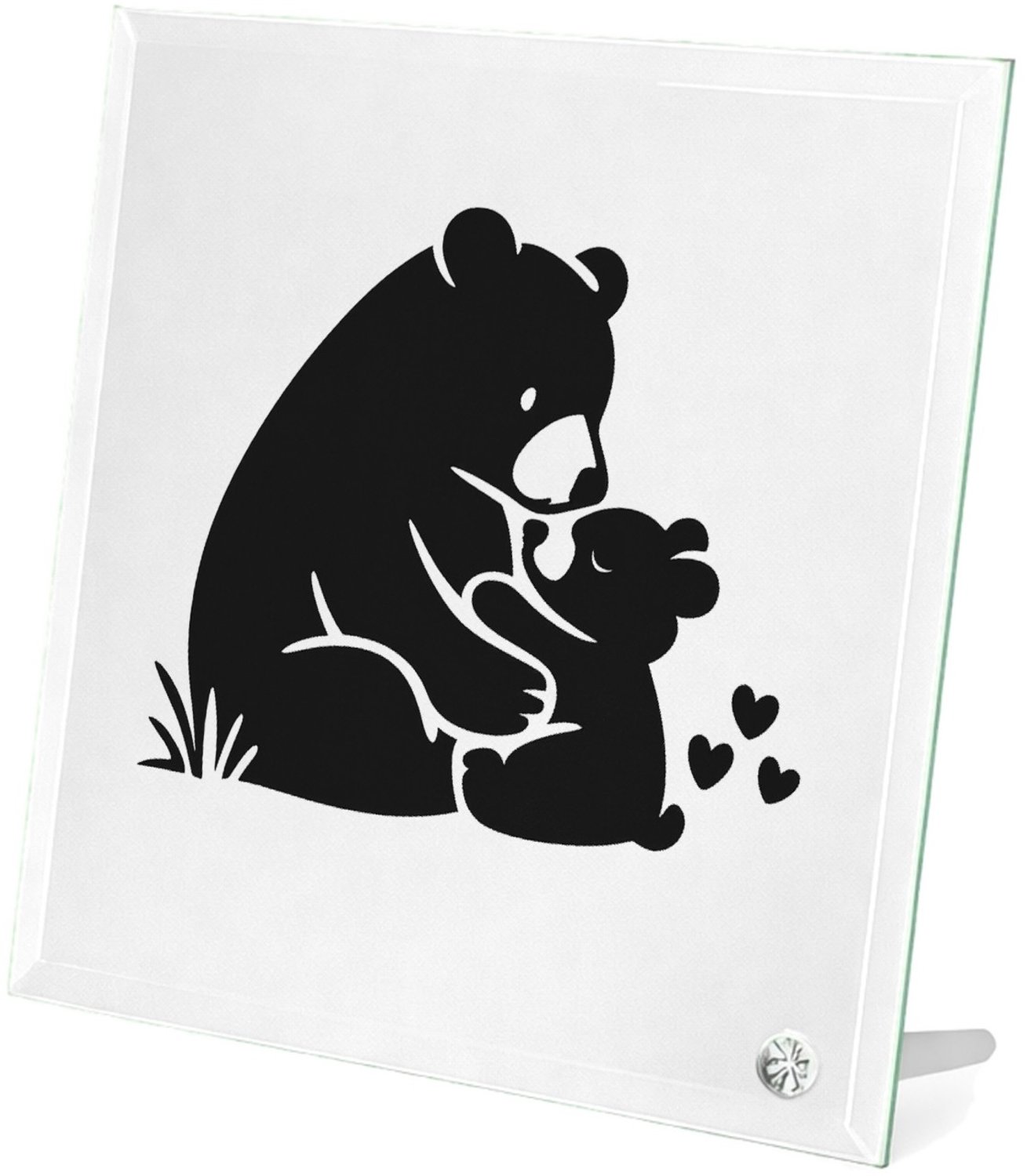 Mr Cadeautjes Glasframe 20 x 20 - design Liefdevolle complimenten in een compacte typografische poste | cadeau Wit