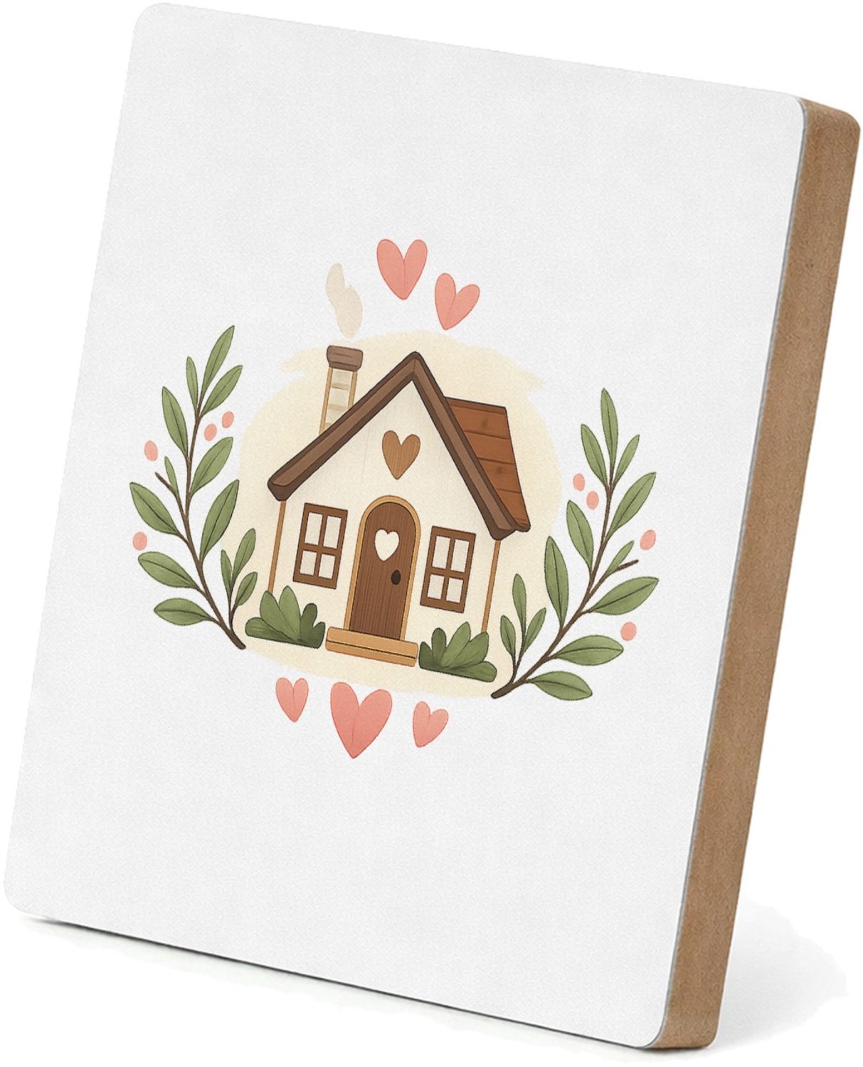 Mr Cadeautjes MDF staande fotolijst 15,2 x 15,2 - design Gezellige keukenposter met liefdevolle huiselijke boodschap | cadeau Wit