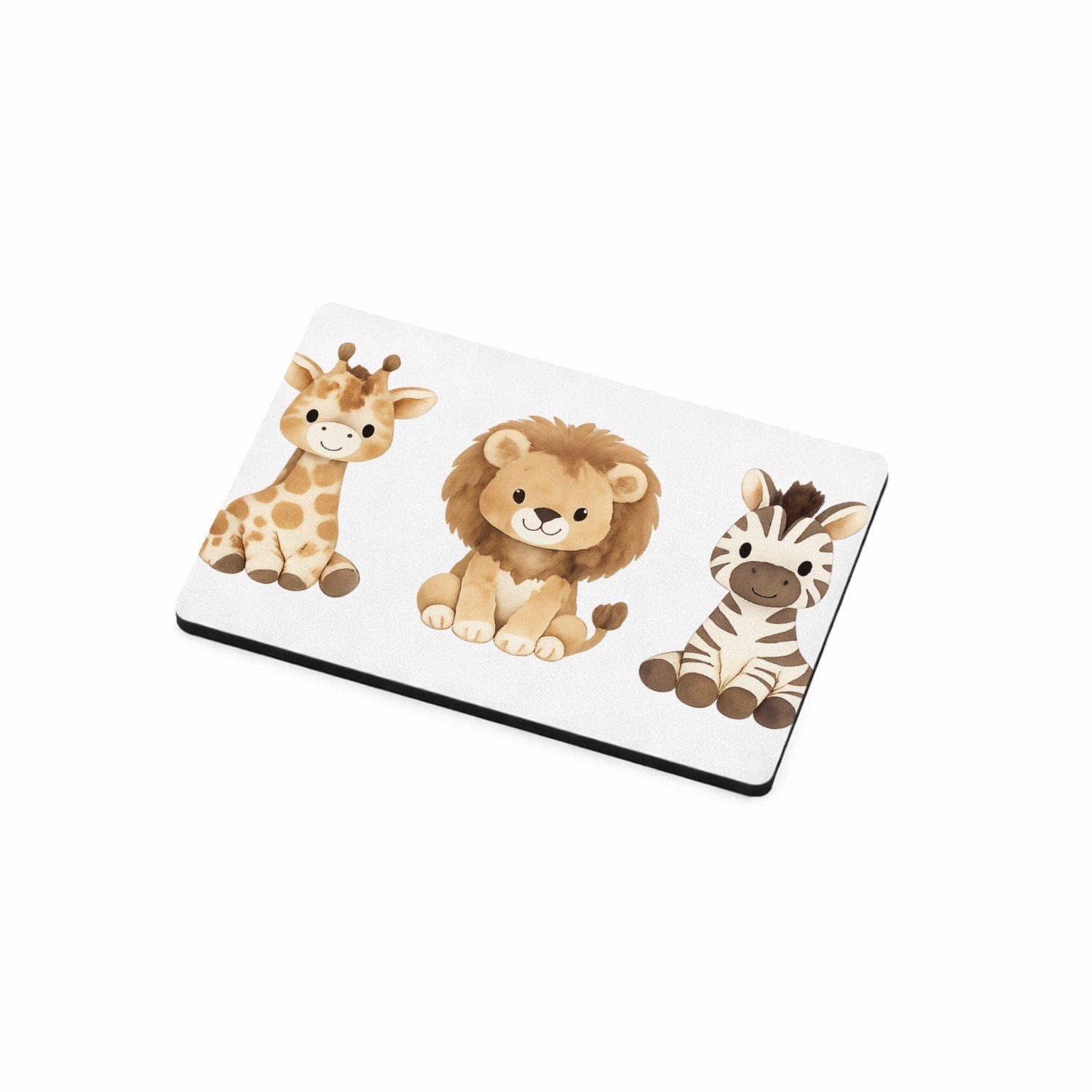 Mr Cadeautjes MDF magnetische fotolijst 7,5 x 5 - design Rustig drieluik met bosdieren in zachte aquarel | cadeau Wit