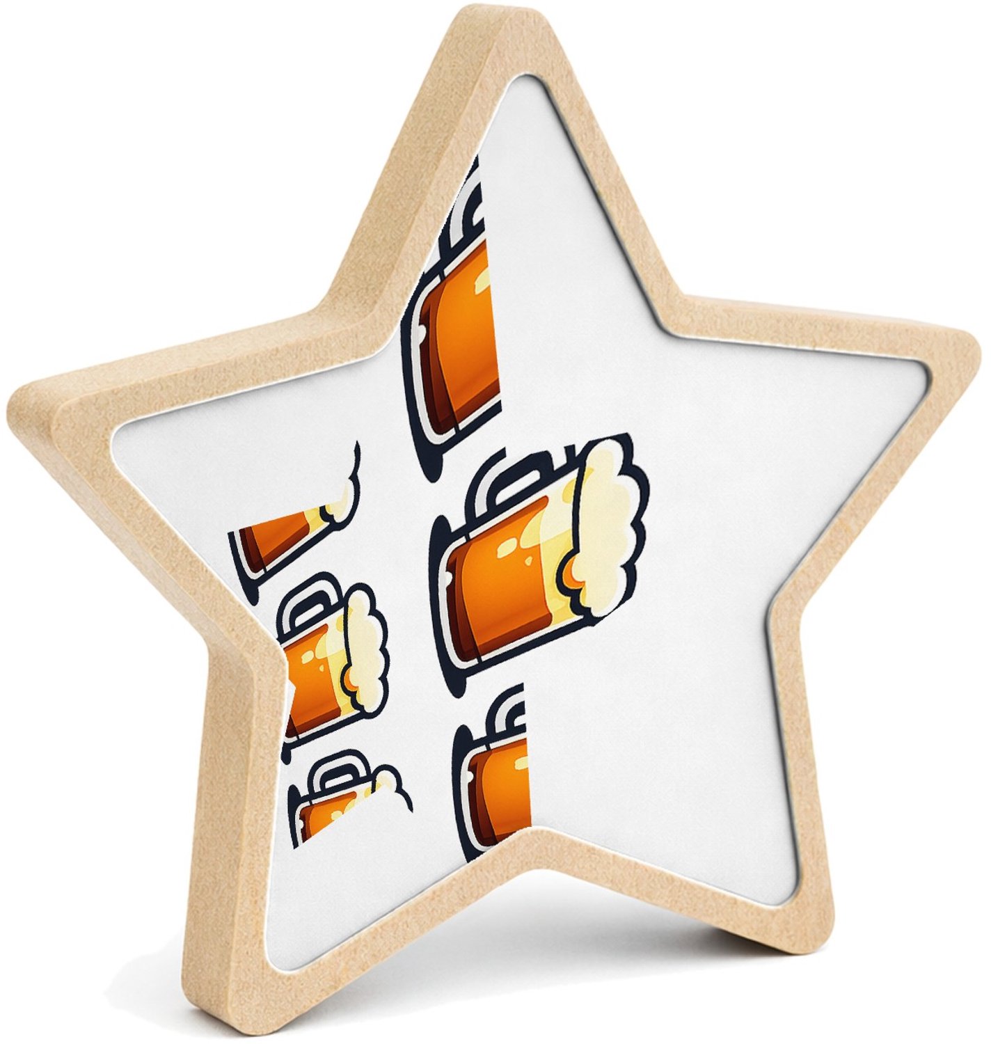 Mr Cadeautjes MDF fotolijst ster 14 x 13,5 - design Een vergelijkbare humoristische woordspeling, maar met een a | cadeau Wit