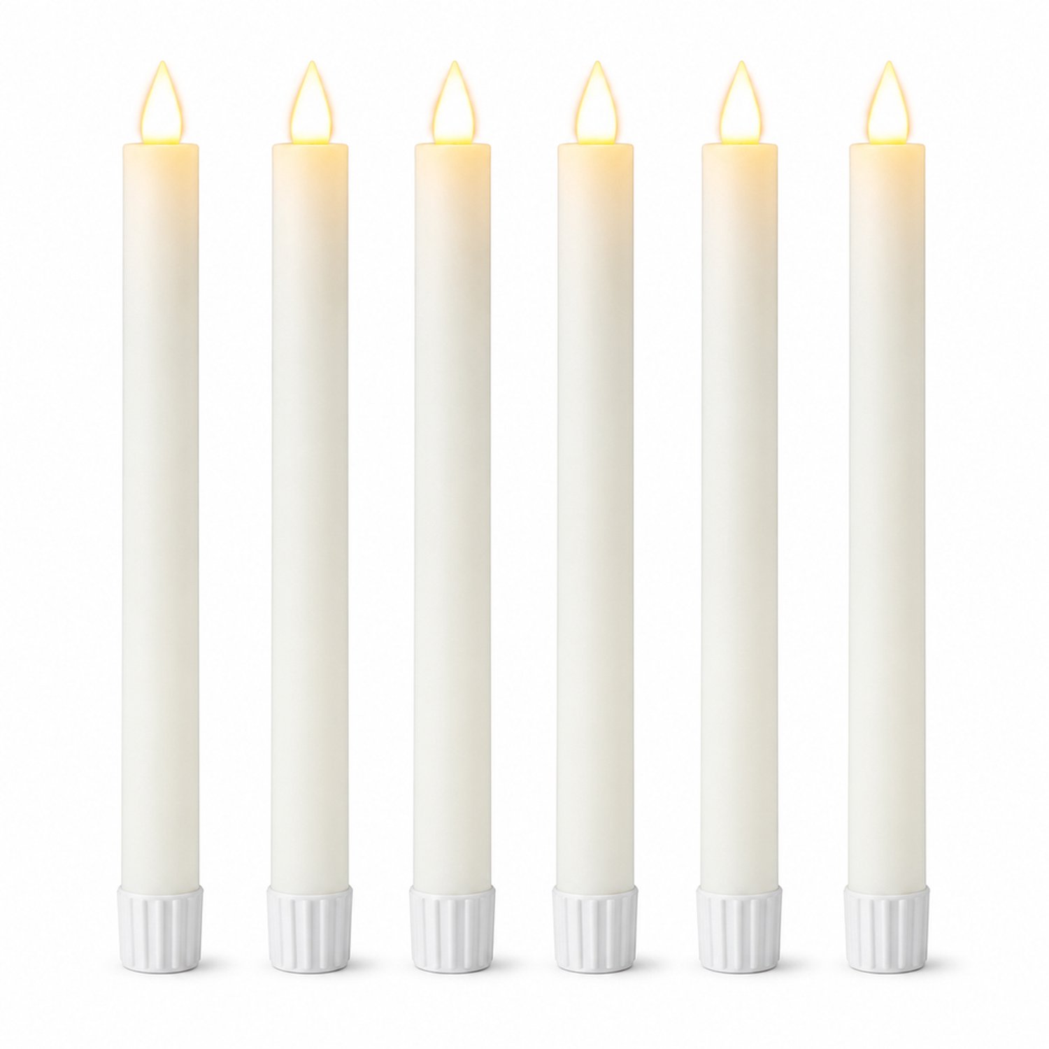 SWGOTA led kaarsen set van 6 ivoorwit 25 cm met druppelvormige bovenkant en afstandsbediening