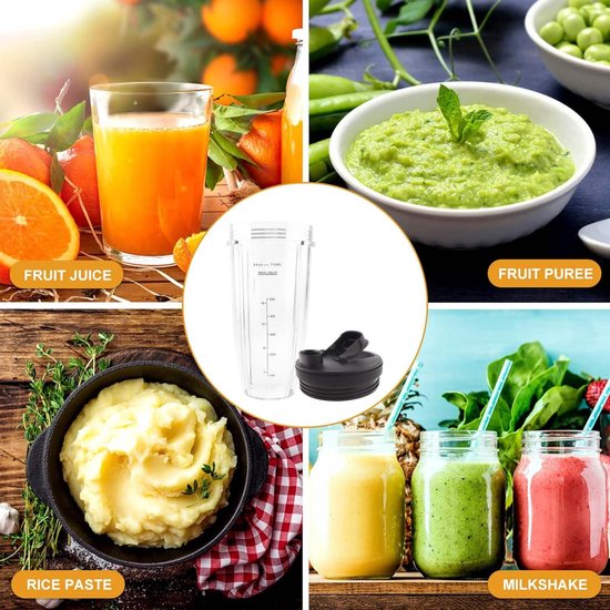 Blenderbekers - 2 stuks - 24 oz - Met deksels — afbeelding 4