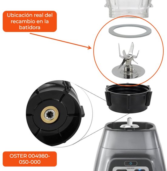 Blendermes - 6-puntig - RVS - Vervangingsmes — afbeelding 5