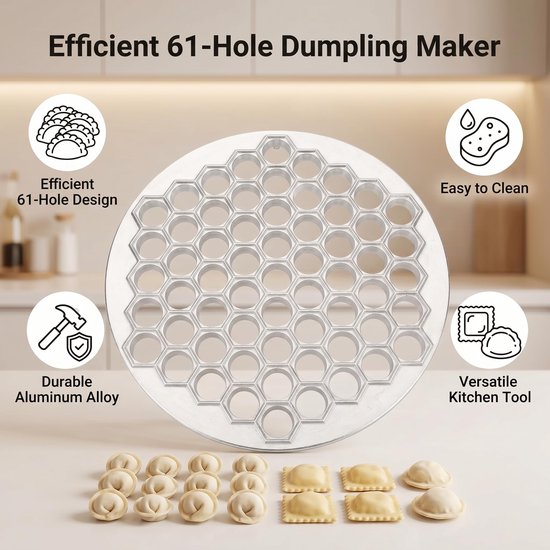 Dumplingmaker - 61 gaten - Aluminium — afbeelding 2