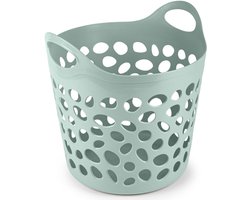 Storage Solutions Flexibele wasmand of opbergmand - rond - groen - 34 liter - D37 x H40