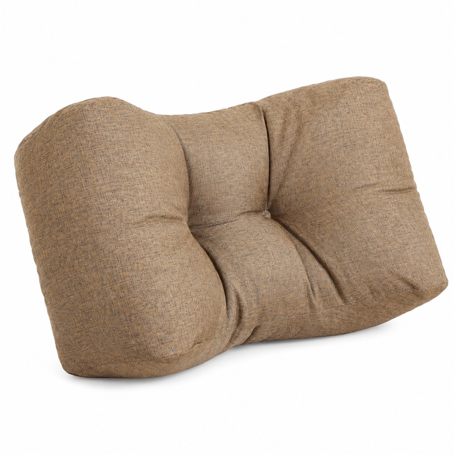 Lichtbruin lendenkussen voor stoelen, 40 x 23 x 15 cm, polyestervezelvulling en gestikte contouren