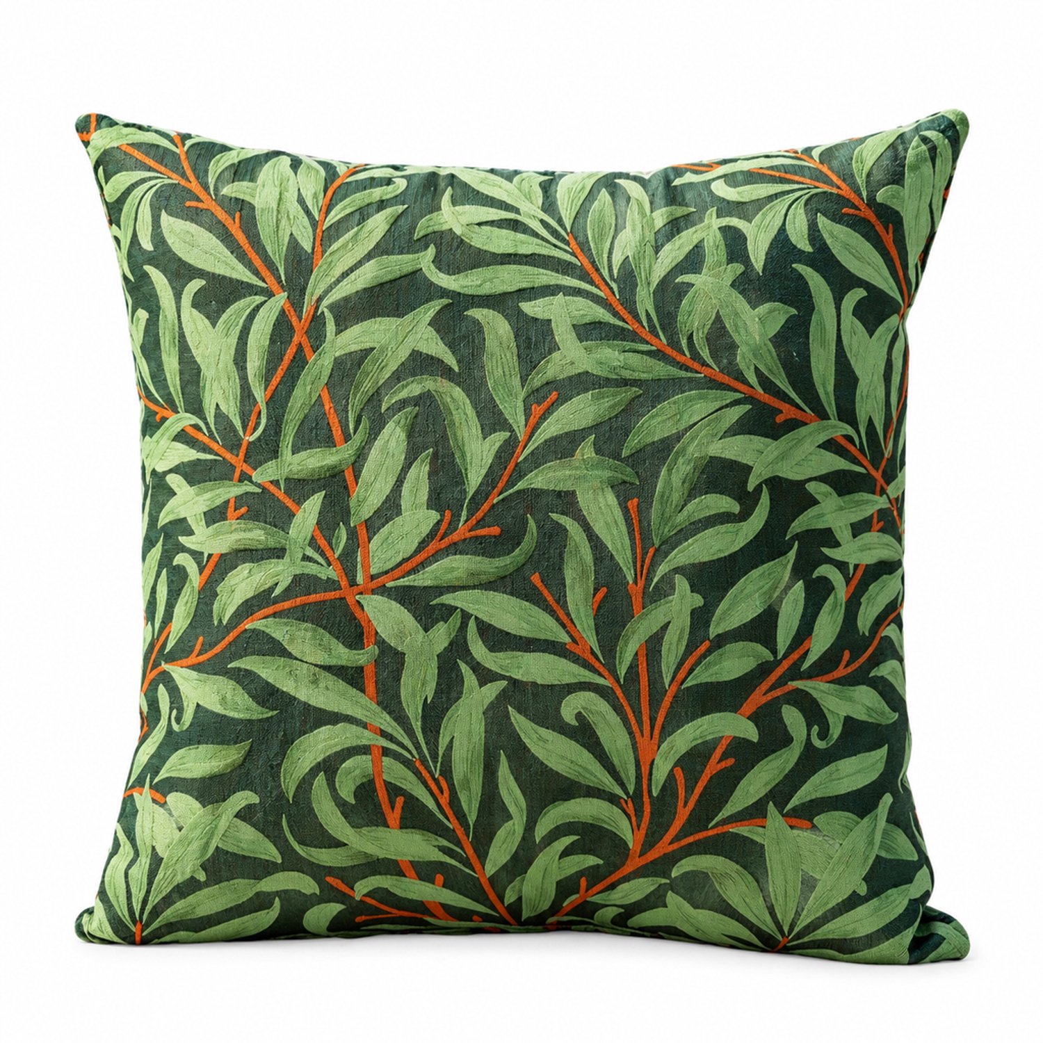 SWGOTA Donkergroene kussenhoes 45 x 45 cm met plantenprint - Vierkant, voor bank en tuin, zonder binnenkussen