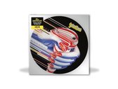 Judas Priest Turbo 40th Anniversary picture disc met een abstracte hand met rode nagels op een zwarte achtergrond.