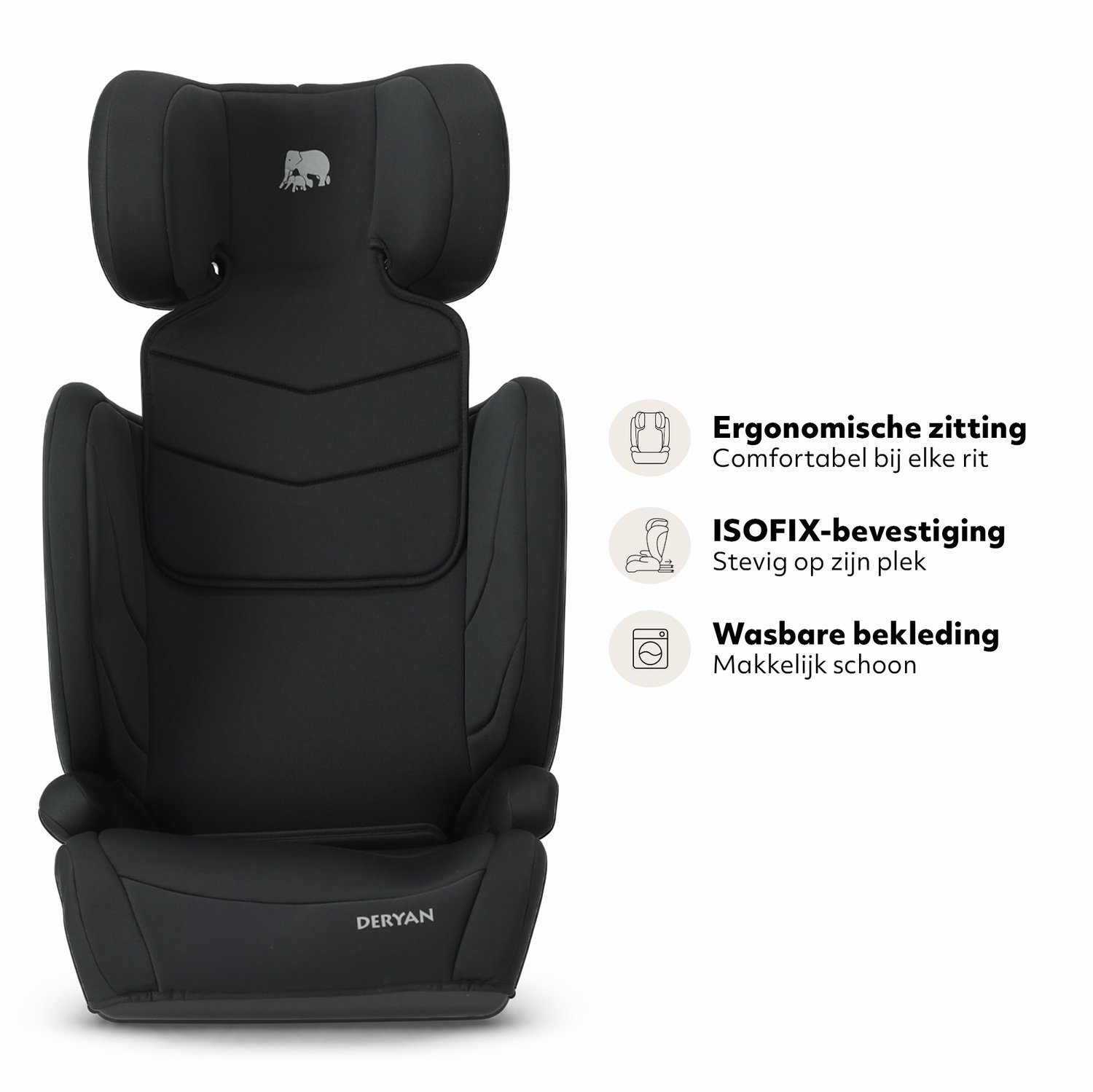 Deryan Charlie Luxe Autostoel i-Size - Isofix - 100 tot 150 cm - Zwart – foto 4