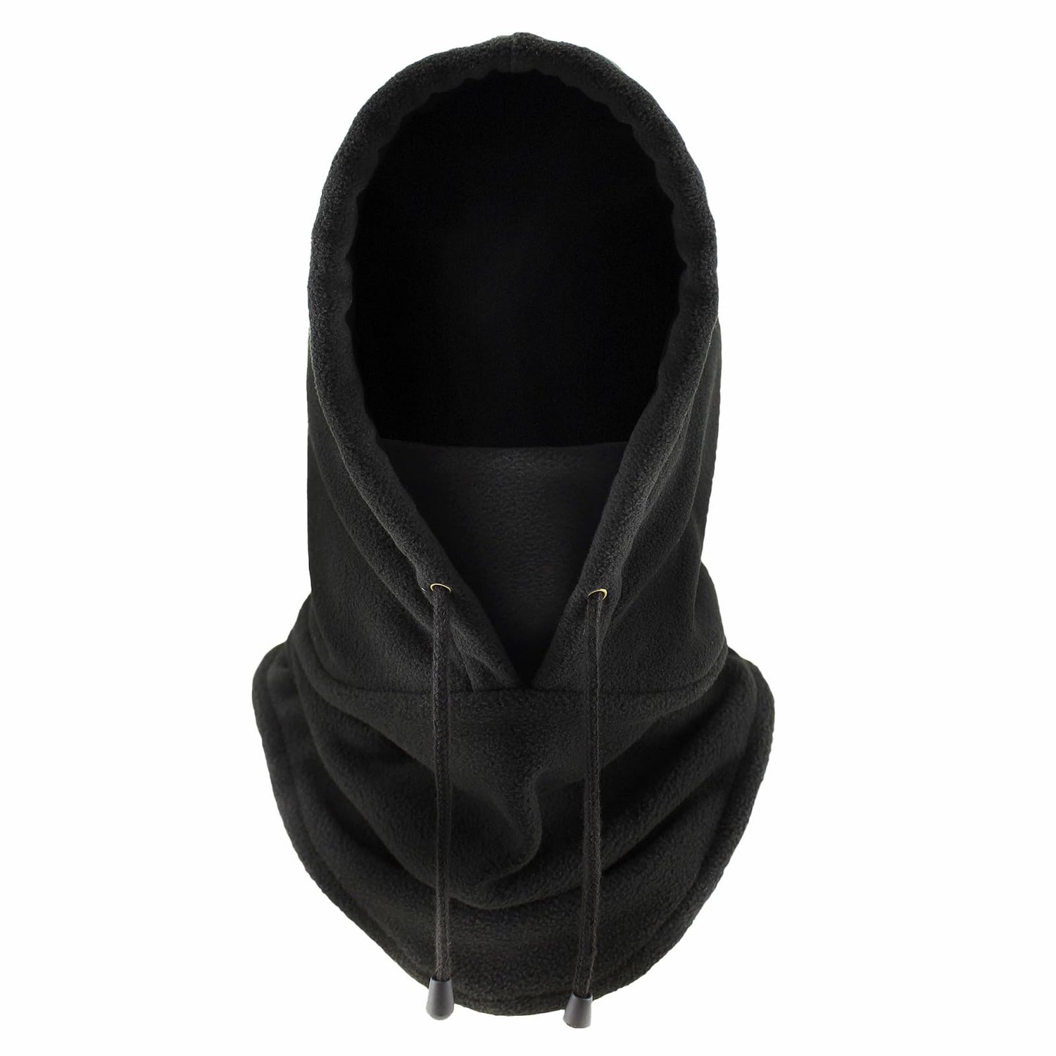 Famanu – Thermische fleece bivakmuts balaclava hoed voor heren en dames warme capuchon en nekwarmer winddicht voor outdoor activiteiten in de winter Zwart