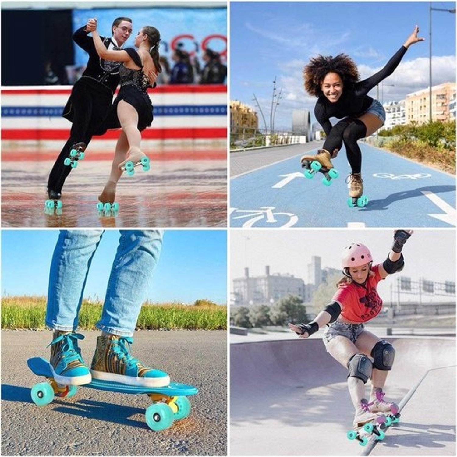 Rolschaatswielen Wielen voor dubbele rij Skaten buiten 82A hardheid 58x32mm Gelei
