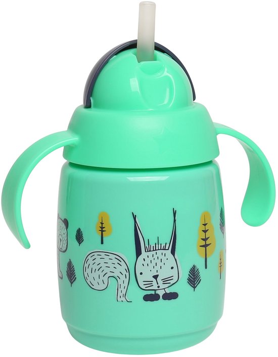 Tommee Tippee Groene beker met verzwaarde rietje, drinkfles met handvatten 300ml 6m+ — afbeelding 5