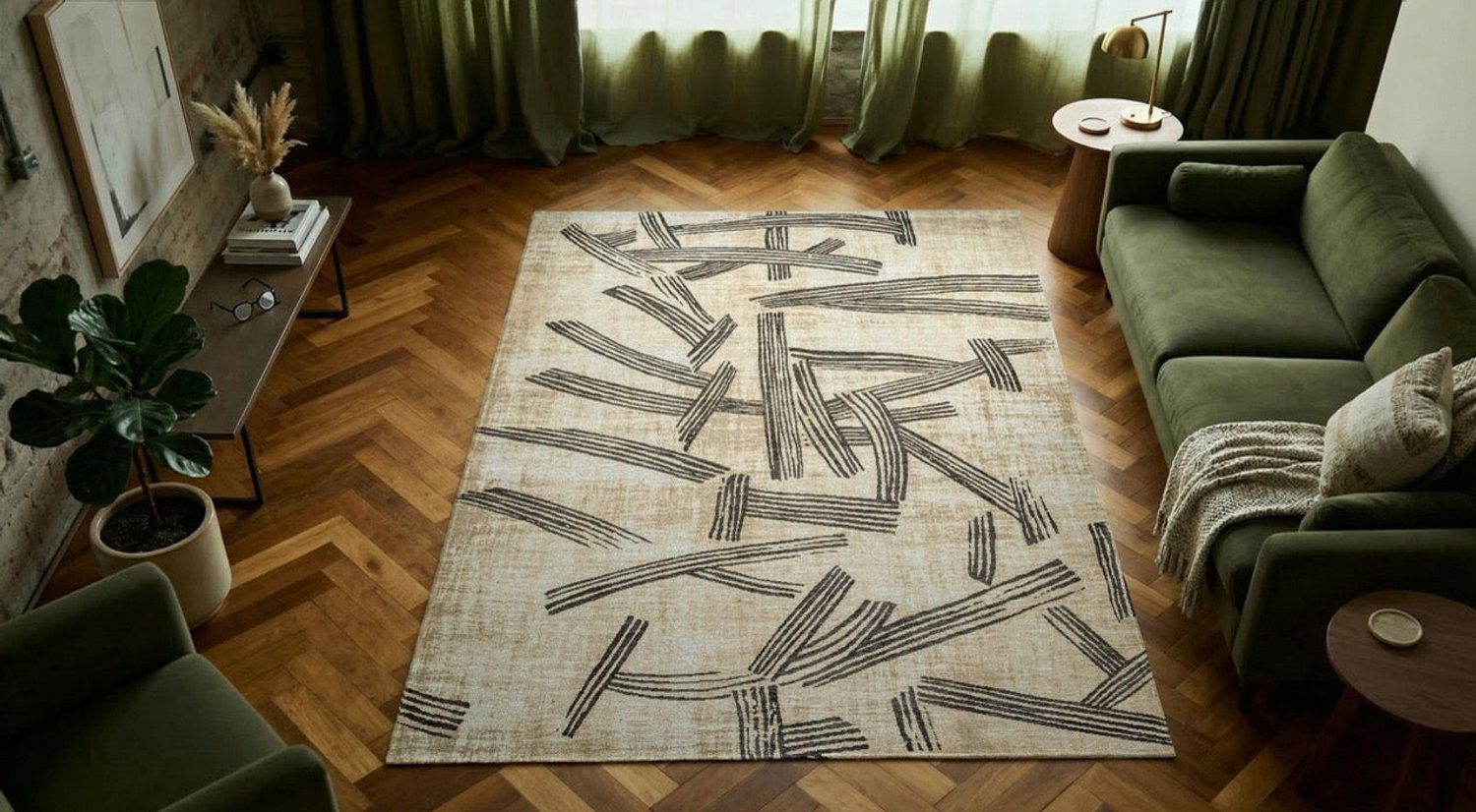 Wasbaar Binnen & Buiten Vloerkleed - Louis De Poortere Kanji Slate - Laagpolig Tapijt - Gerecycled PET - Made in Belgium - Circulair beige, foto 3