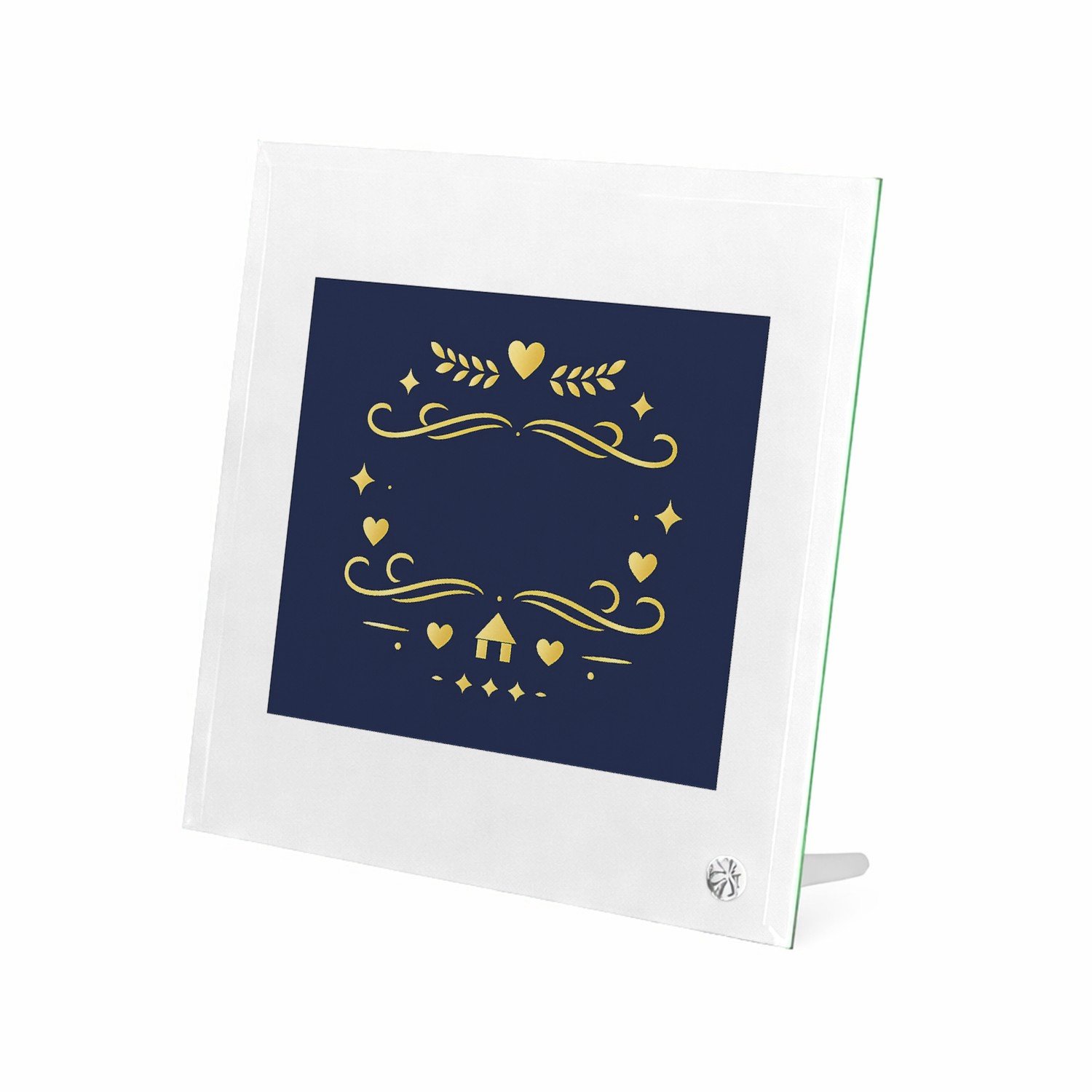 Mr Cadeautjes Glasframe 20 x 20 - design Een elegant cadeau-ontwerp met een warme familieboodschap en | cadeau Wit