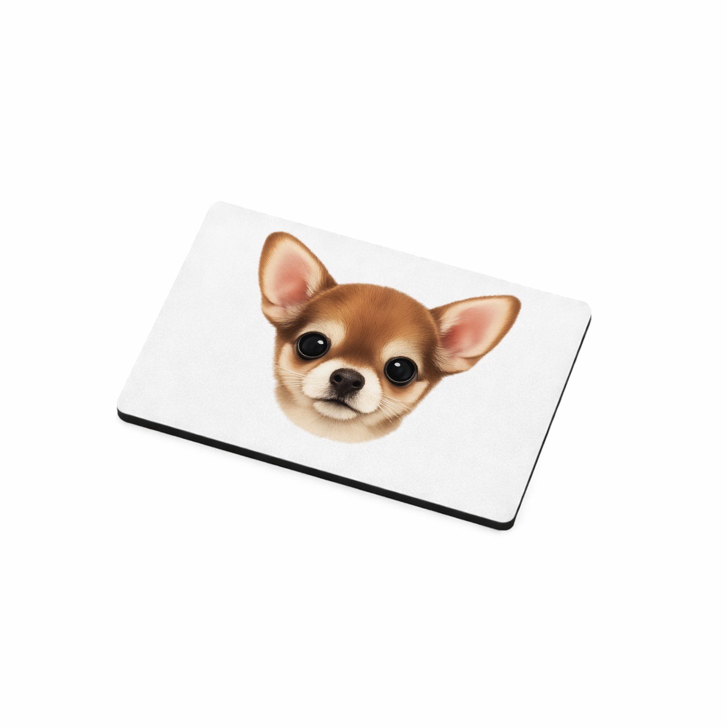 Mr Cadeautjes MDF magnetische fotolijst 7,5 x 5 - design Een klein, centraal portret van een nieuwsgierige kat met ro | cadeau Wit