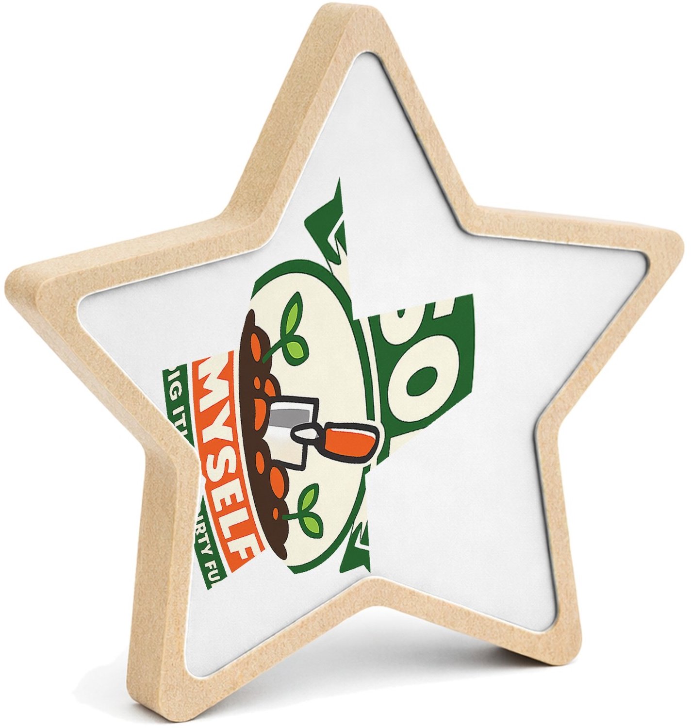 Mr Cadeautjes MDF fotolijst ster 14 x 13,5 - design Een grappige cadeauprint rond een tuinier met een speelse wo | cadeau Wit