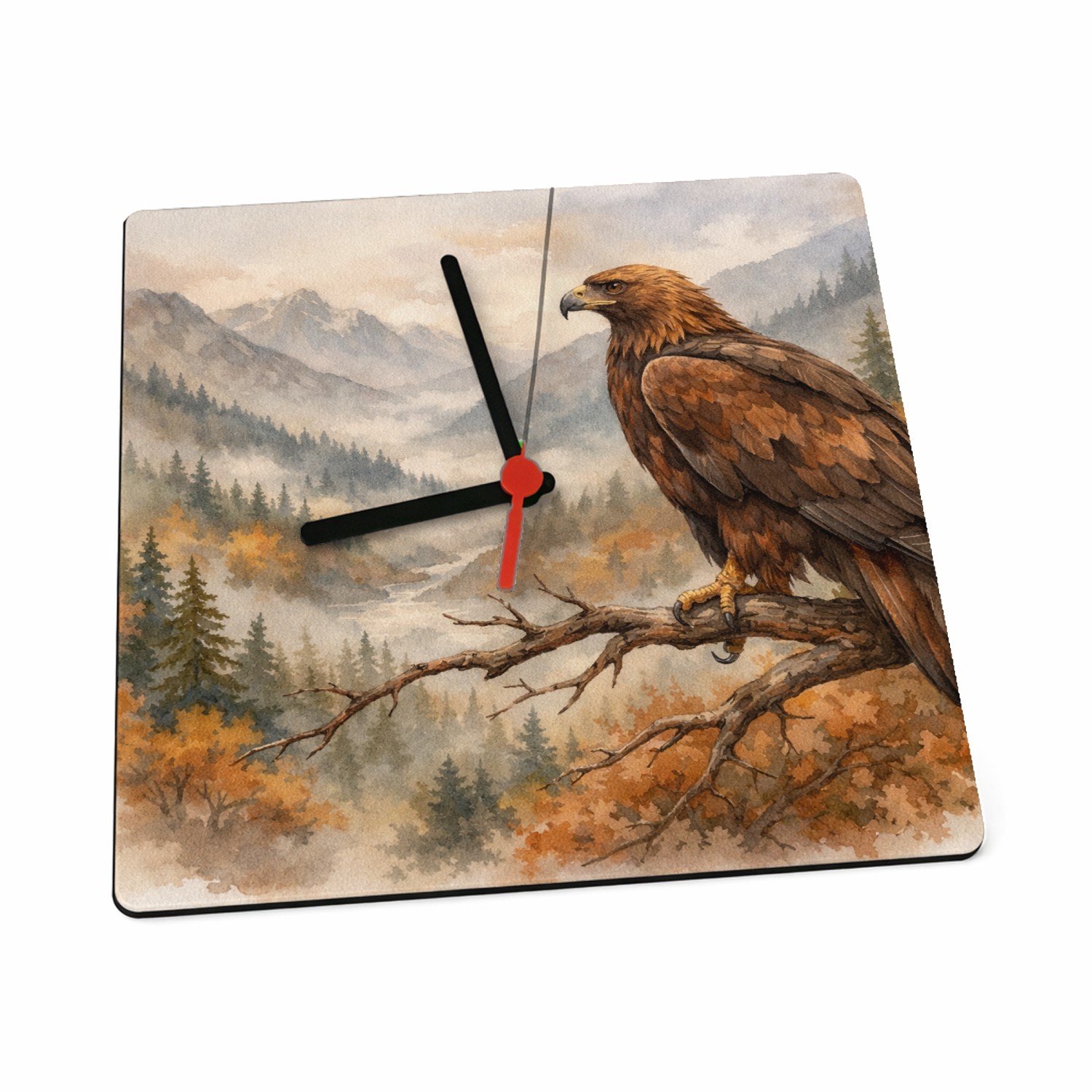 Mr Cadeautjes Klok 19 x 19 - design Een decoratieve seizoensscène met een herkenbaar wilddier en | cadeau Wit