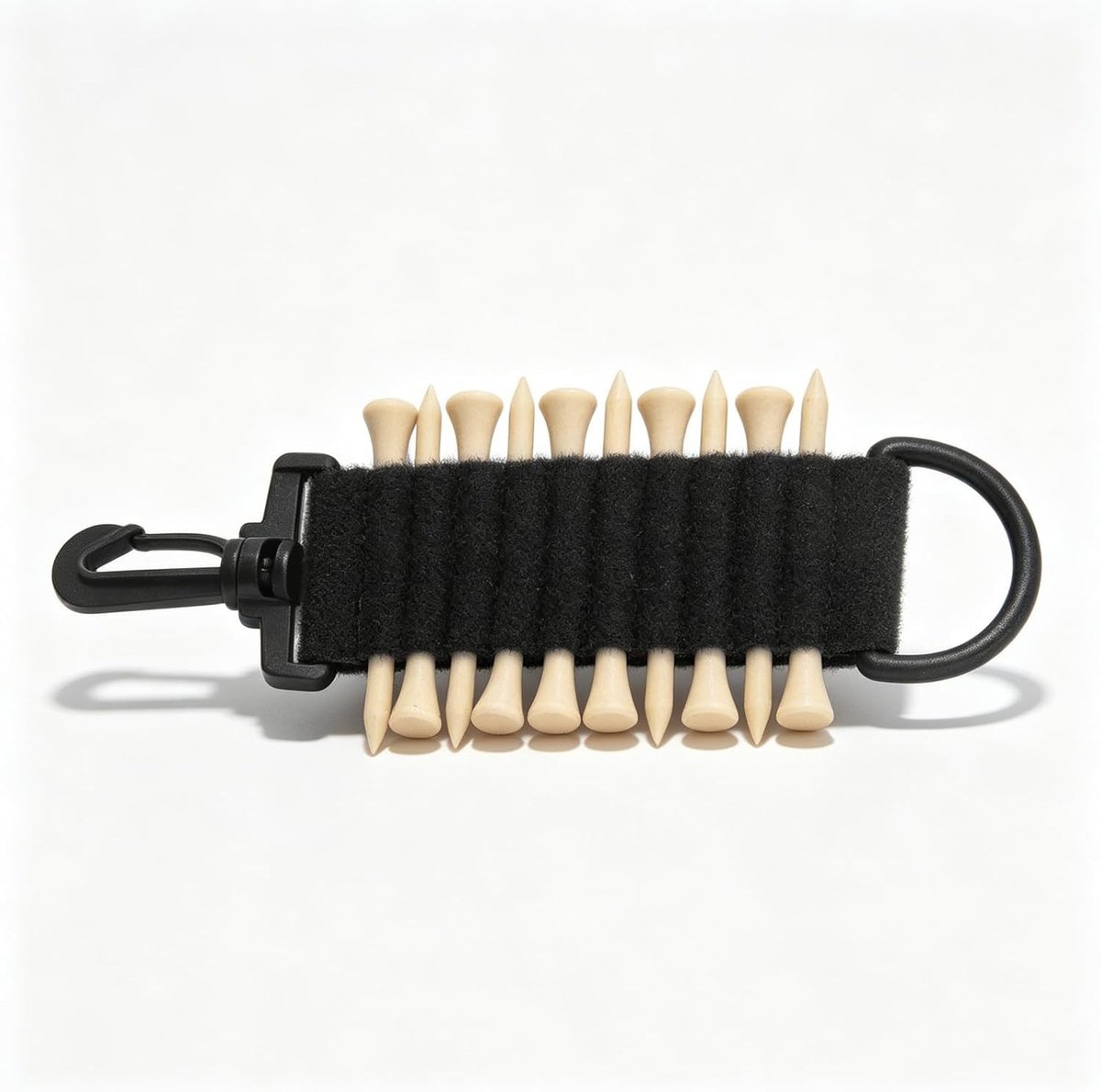 Multifunctionele Golf Tee Houder met Haak - Draagbare Golf Carrier van Nylon en Bamboe voor Golf Enthousiastelingen - Ideaal voor Organisatie en Gemak
