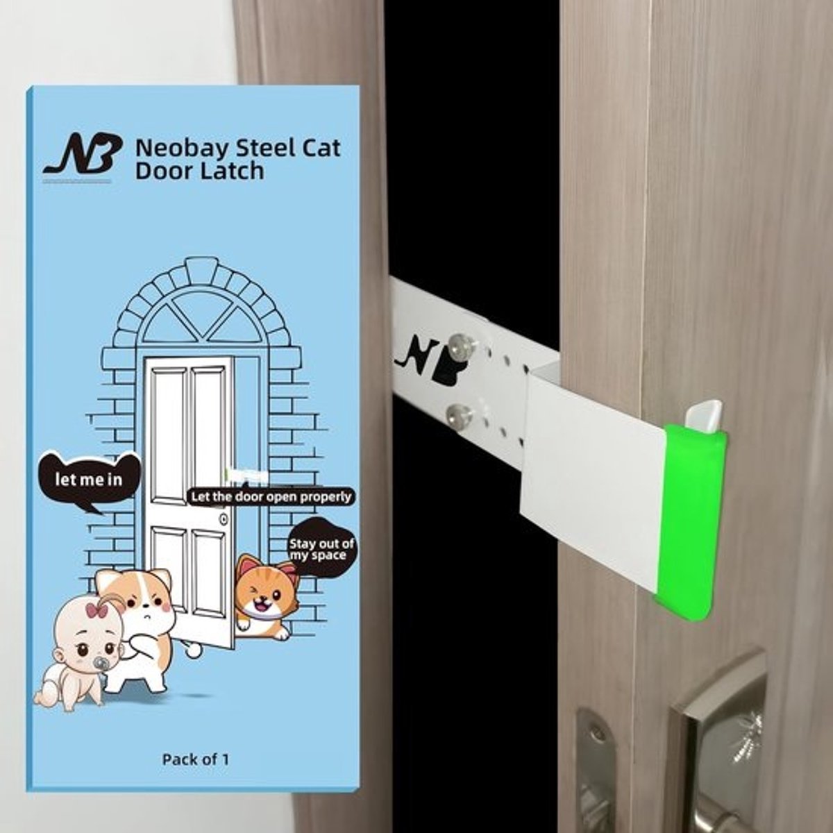 Deurstopper voor katten en honden - Stalen vergrendeling en voedselstation