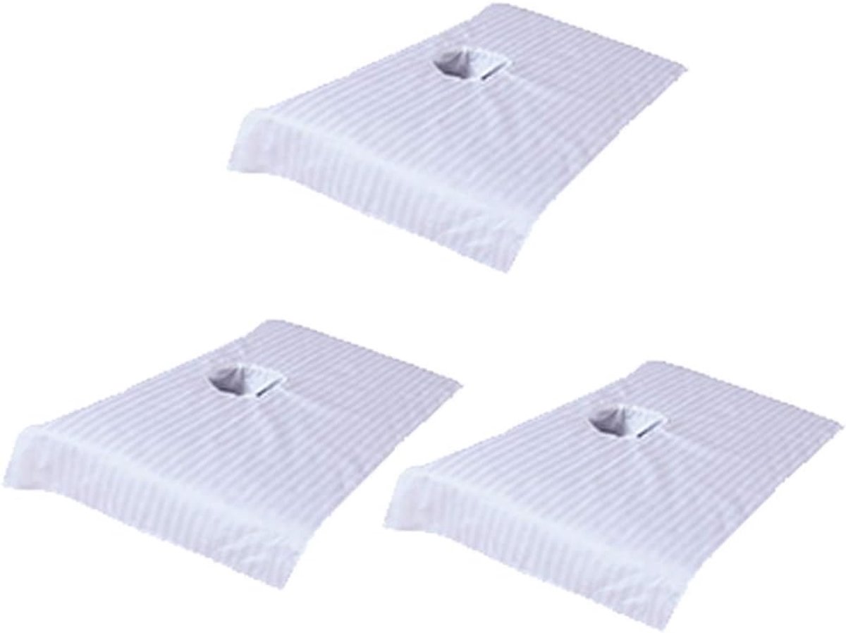 Zalati Linens 3 stks Hoofd Cover Sheet met Gezicht Gat Herbruikbare Wasbaar voor Massage Couch Spa Bed Tafel