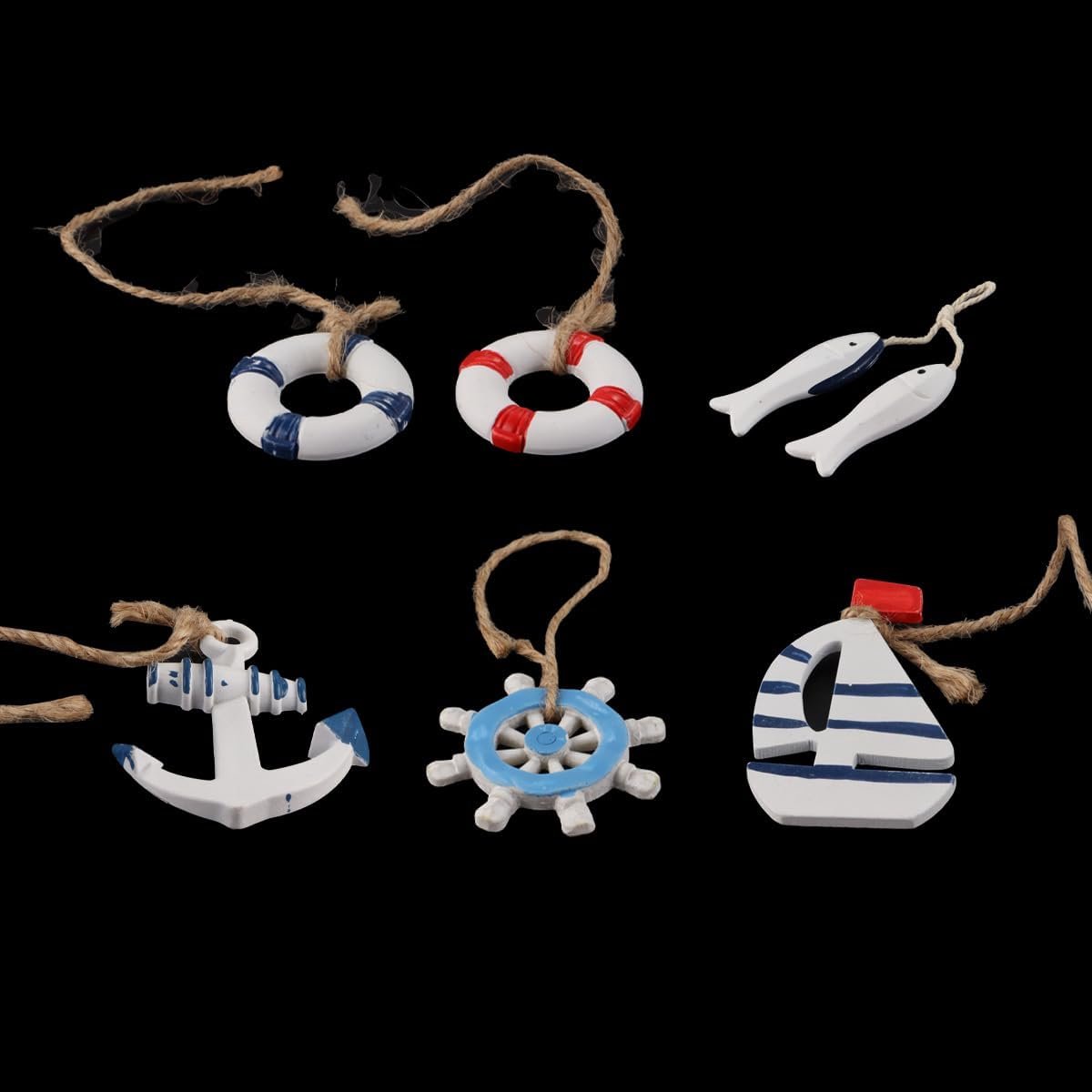 Hangende ornamenten, kleine nautische hangende decoraties, mediterrane ornamenten, woondecoratie, mode, hars, zomerboomdecoratie, strandvakantie, knutselen