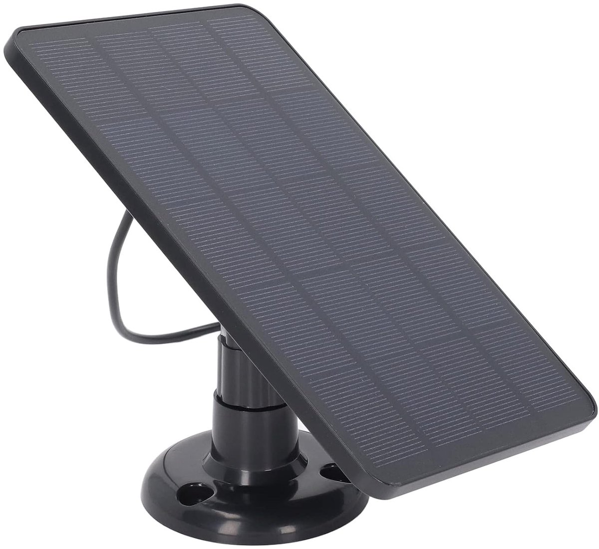 Zonnepaneel voor Draadloze Bewakingscamera, Waterdicht 10W Micro USB-zonnepaneel voor Bewakingscamera, Verstelbare Wandmontage (Zwart)