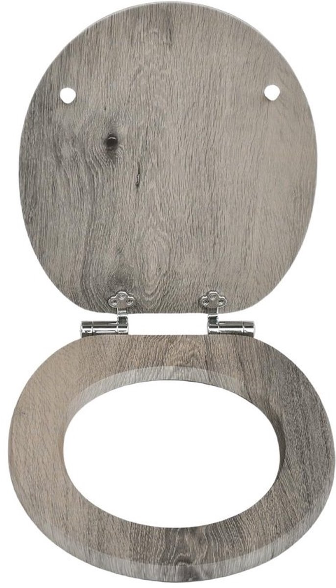 WC-bril met Softclose - Stevig Houten Design voor Toilet - Oud Houtlook