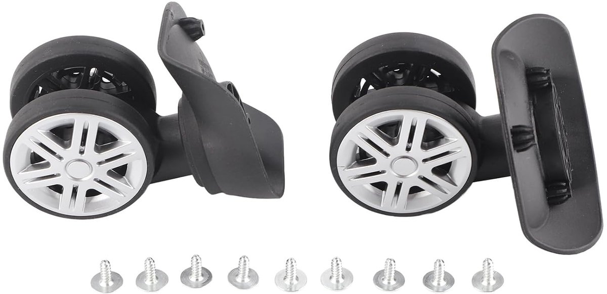 Suitcase Replacement Wheels, 1Pair Outdoor Mute Double Row Large Wheel Drawbar Box Case Suitcase Wheels