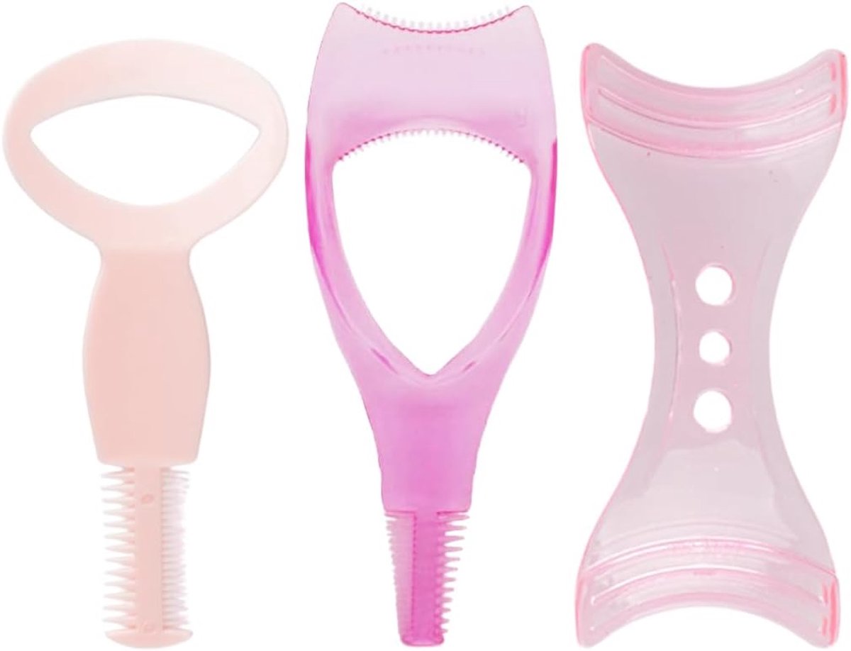 3-delige wimpermake-up-gereedschapsset, siliconen mascara-applicator, mascara-bescherming en eyeliner-sjabloon
