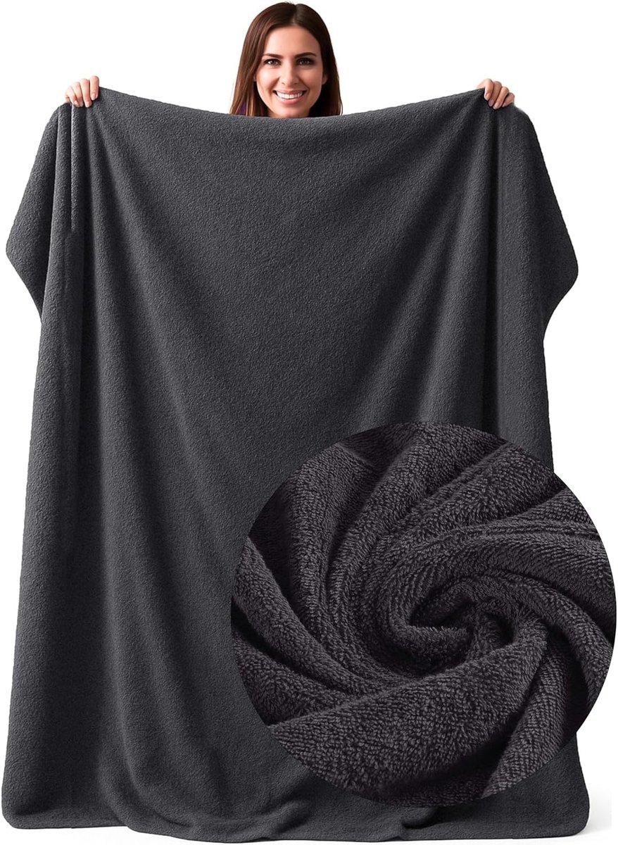 Strandlaken XXL 150x200cm - badhanddoek groot 100% katoen handdoek strandhanddoek strandlaken strandhanddoek badstof deken (150 x 200 cm, antraciet)