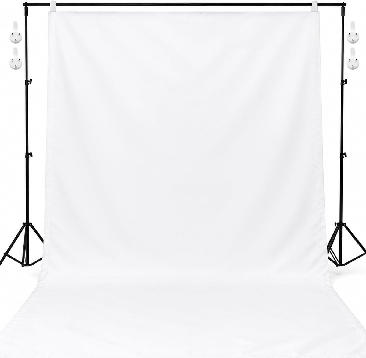 Fotoachtergrond, wit, 2 x 3 m, fotoachtergrond, opvouwbaar fotocanvas, canvas voor fotostudio, video, modefotografie, live streaming, vergadering, fotoshoot