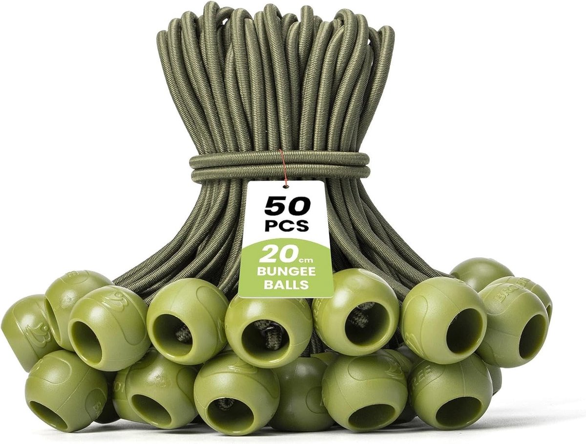 Spanrubbers met Bal 50pcs x 20cm Rubberen Spanner Tentspanner