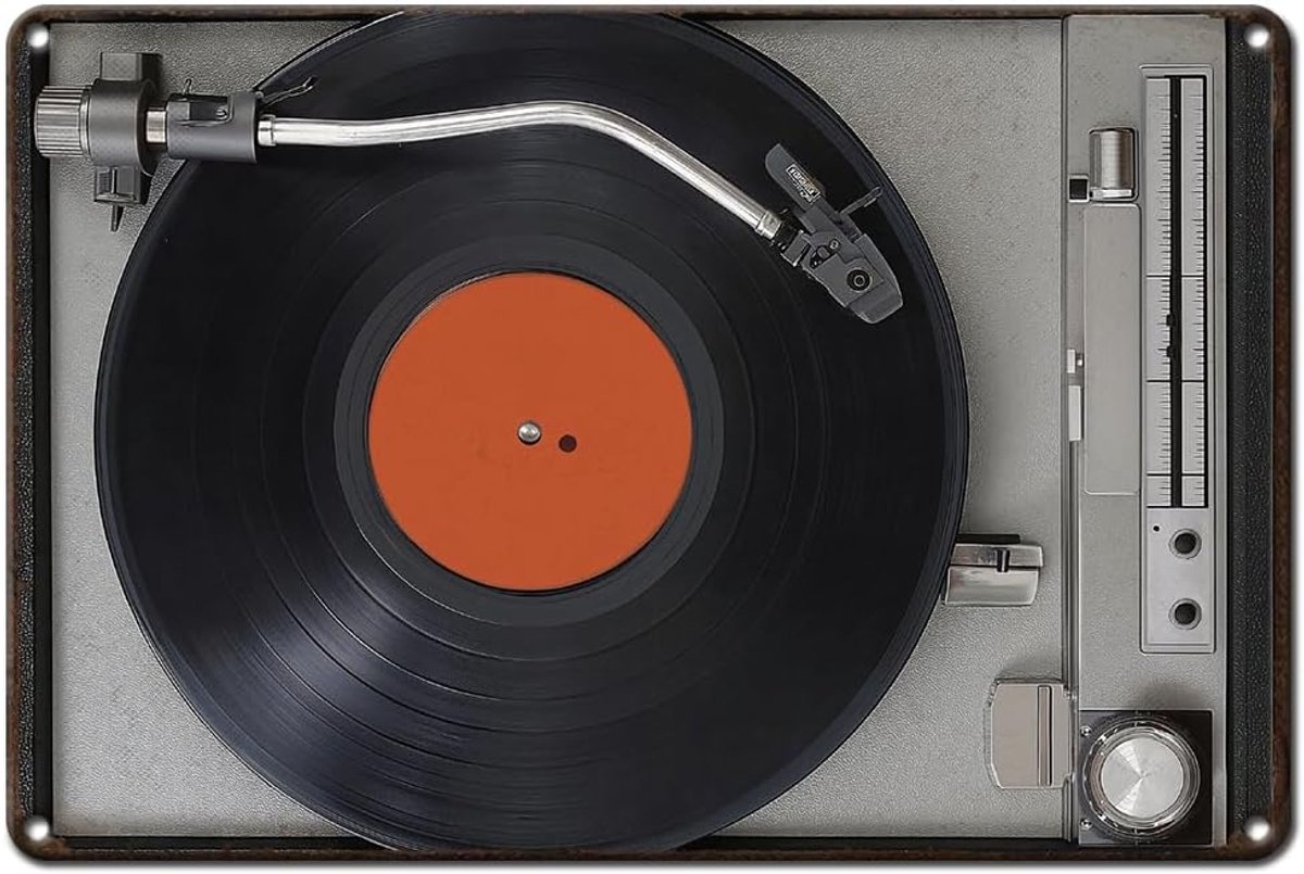 Balkon Muur Decoratief Hangend Schilderij Vintage Vinyl Record Realistisch Tinnen Bord Poster 20 x 30 cm IJzeren Metalen Bord voor Slaapkamer Bars Cafédeuren