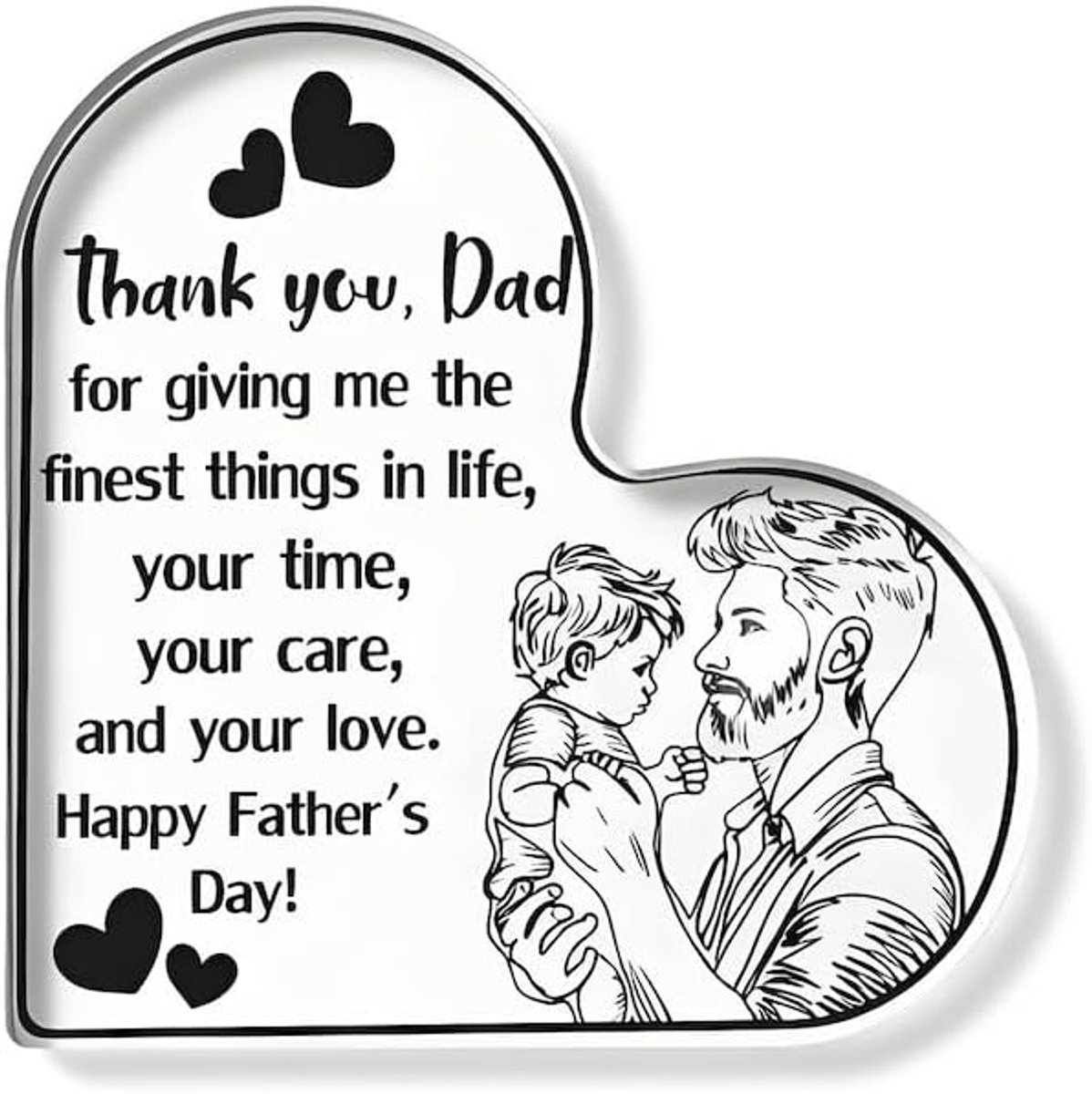 Voor papa, vaderdag woondecoratie gemaakt van acryl - papa cadeau verjaardag van dochter zoon, beste papa cadeaus voor Kerstmis, Vaderdag en zoon