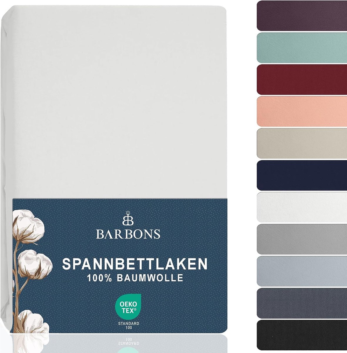 Hoeslaken jersey - Wit - 90 x 200 cm - 100% Katoen - Geschikt voor Matrashoogte tot 27 cm