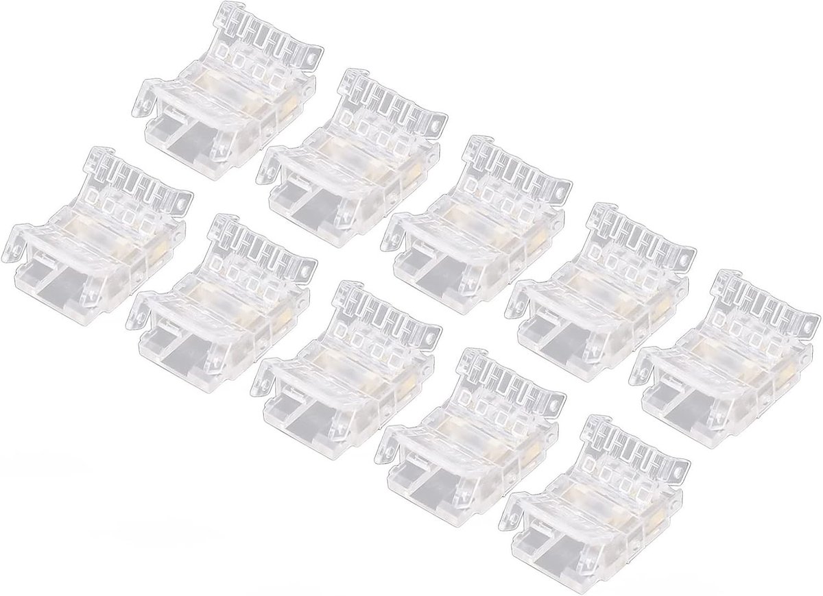 Solderless 3Pin COB LED Strip Connectoren voor Verlichting, Geschikt voor Thuis, School en Kantoor - 10 Stuks, Transparant en Gapless