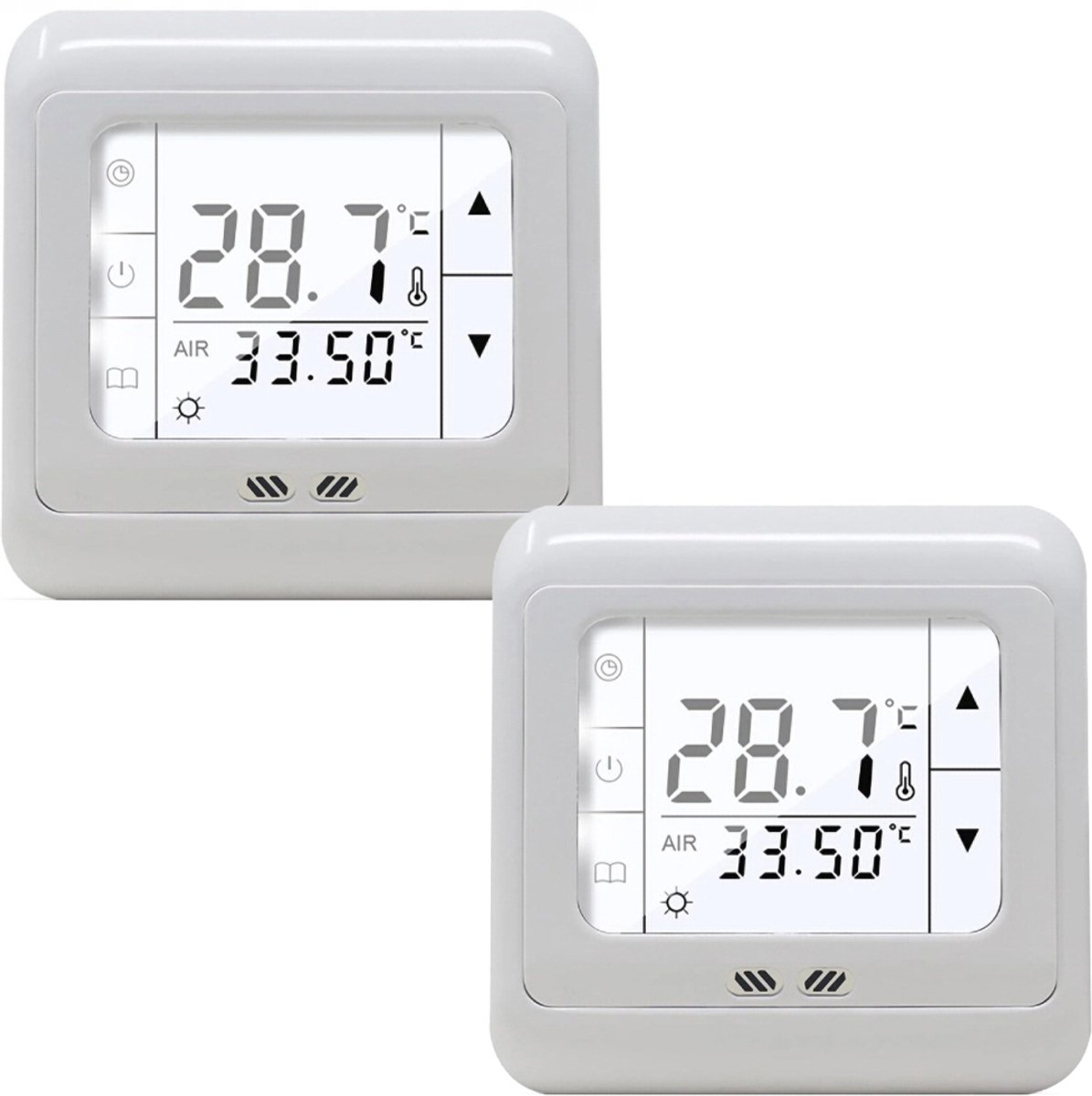 Digitale touchscreen-thermostaat voor vloerverwarming - Thermostaatregelaar - 2 stuks - Wit
