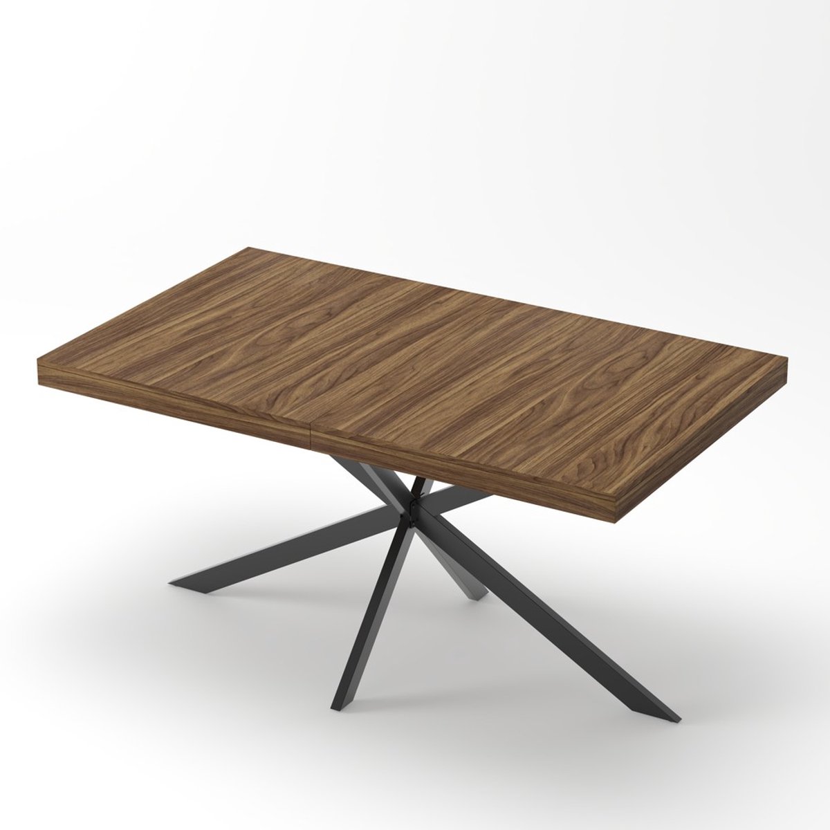 KOMHTOM Uitschuifbare eettafel - walnoot - 140-180 cm - rechthoekig - retro design - 4-6 personen