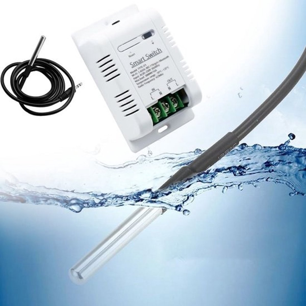 Slimme WiFi temperatuursensor met roestvrijstalen sonde en app-sturing