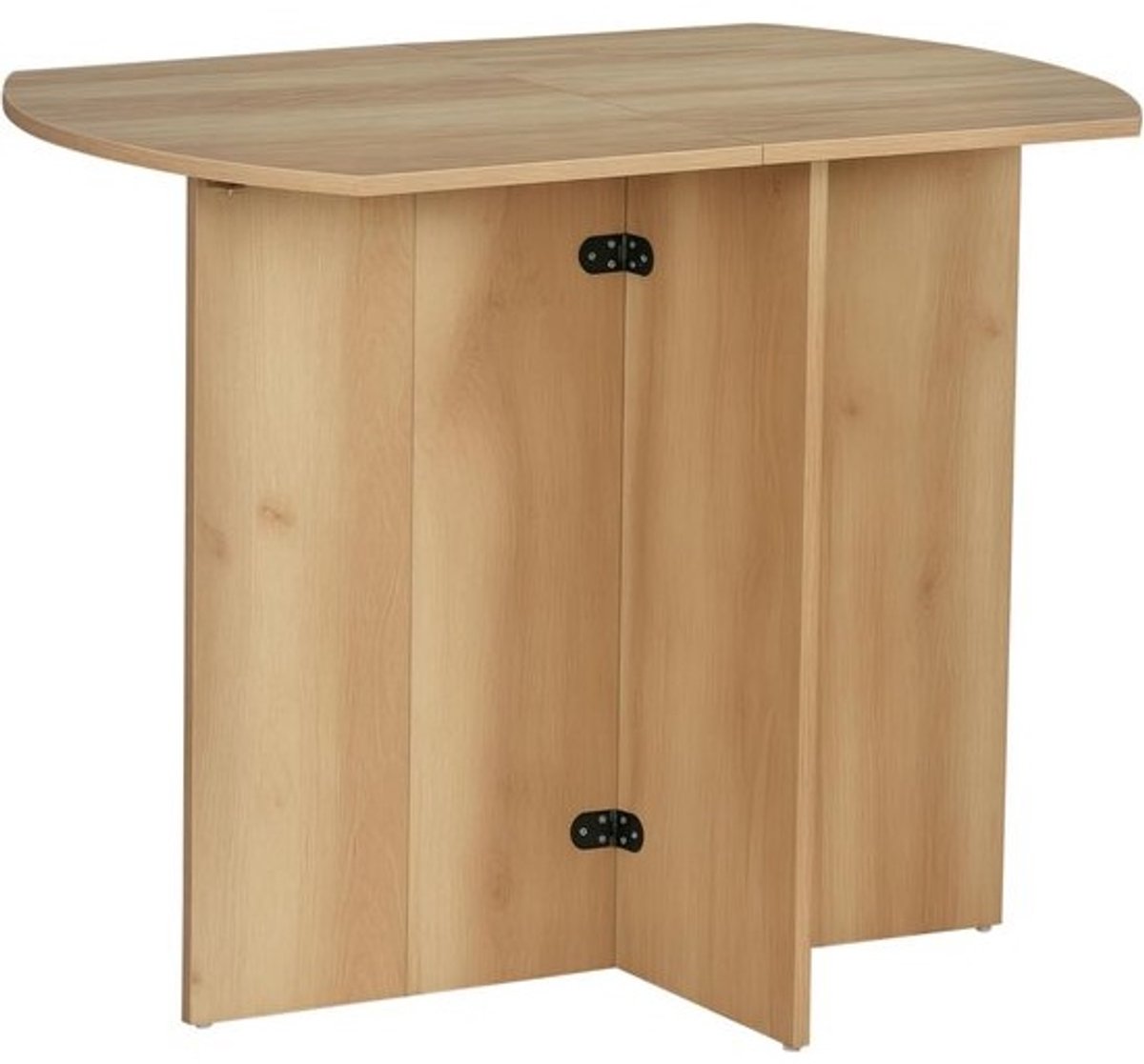 Opklapbare Eettafel en Bijzettafel in Houtlook voor Woonkamer en Keuken