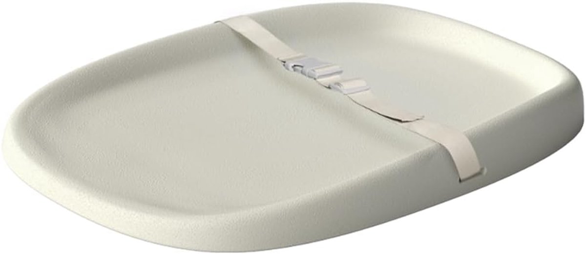 Aankleedkussen voor baby's met veiligheidsharnas, anti-rol wig babyaankleedkussen, gemakkelijk schoon te maken, waterdicht met verhoogde gewatteerde randen (beige, geen speelgoedplank)