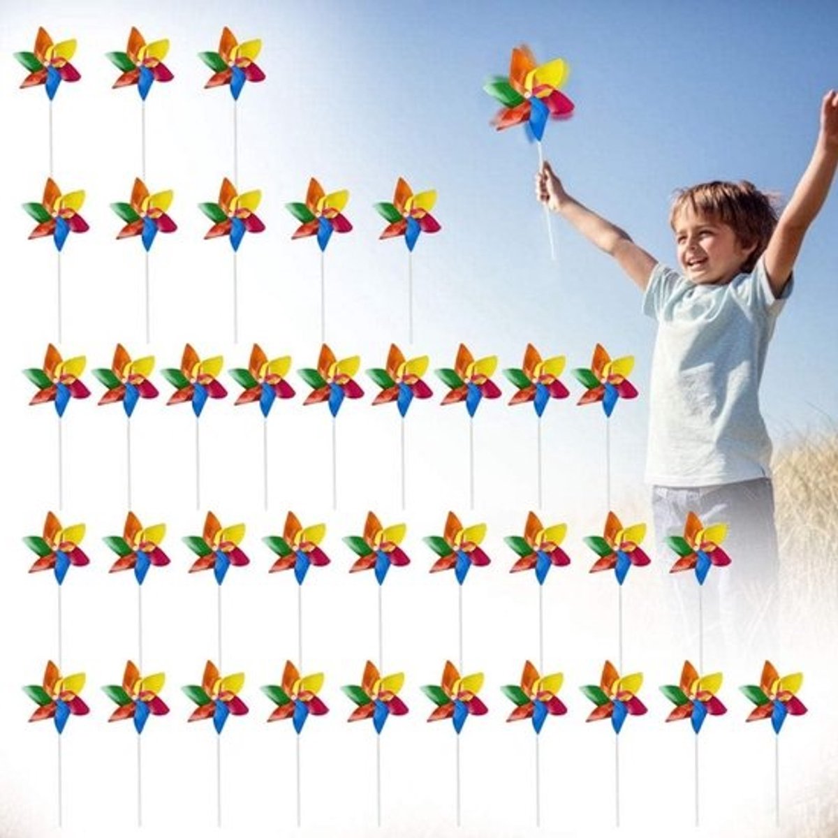 36 Stuks Gekleurde Windmolens voor Tuin en Feest – Buiten Speelgoed & Decoratie