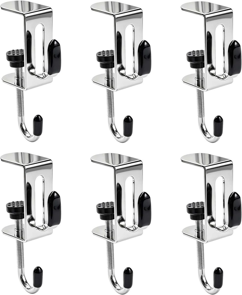 6 stuks tassenhouders voor tafel, robuuste handtashouder voor tafel van koolstofstaal, verstelbare zakhaak voor tafel, ruimtebesparende handtashouder, veelzijdige handtashouder, tafel